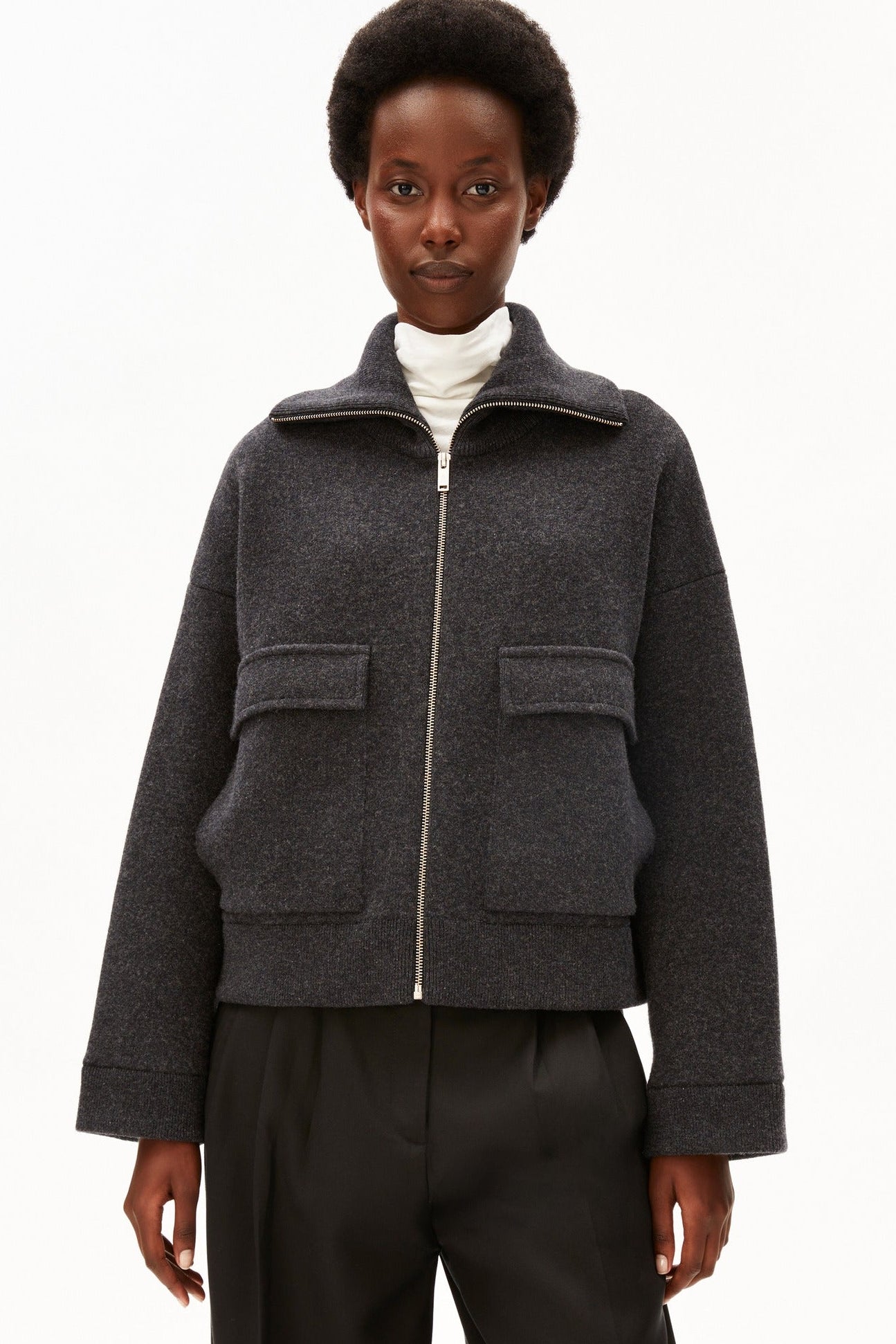 Cotton-Wool Knit Jacket