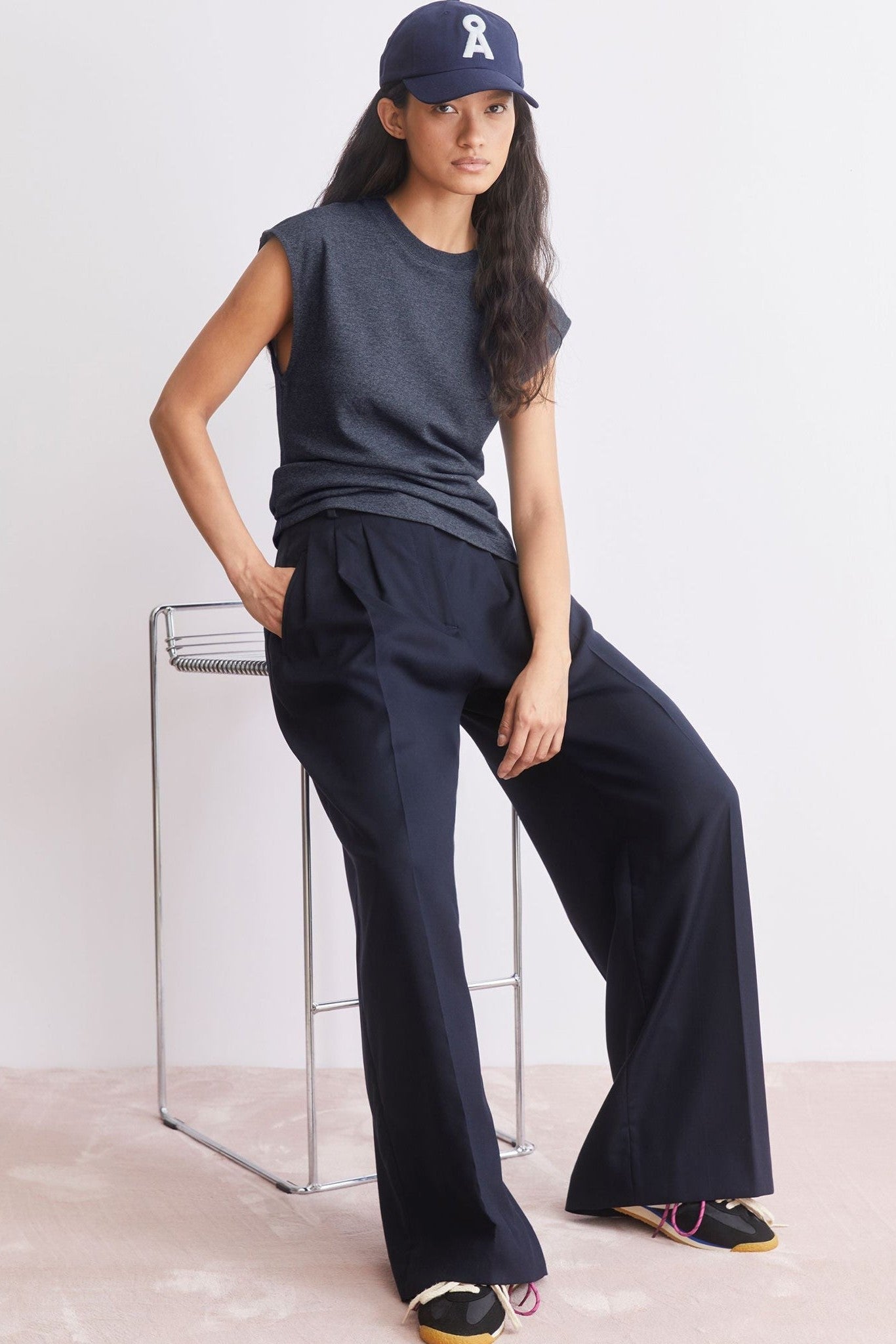 ARMEDANGELS - Un - Wasted Top - Steel Melange Undyed - BACKYARD