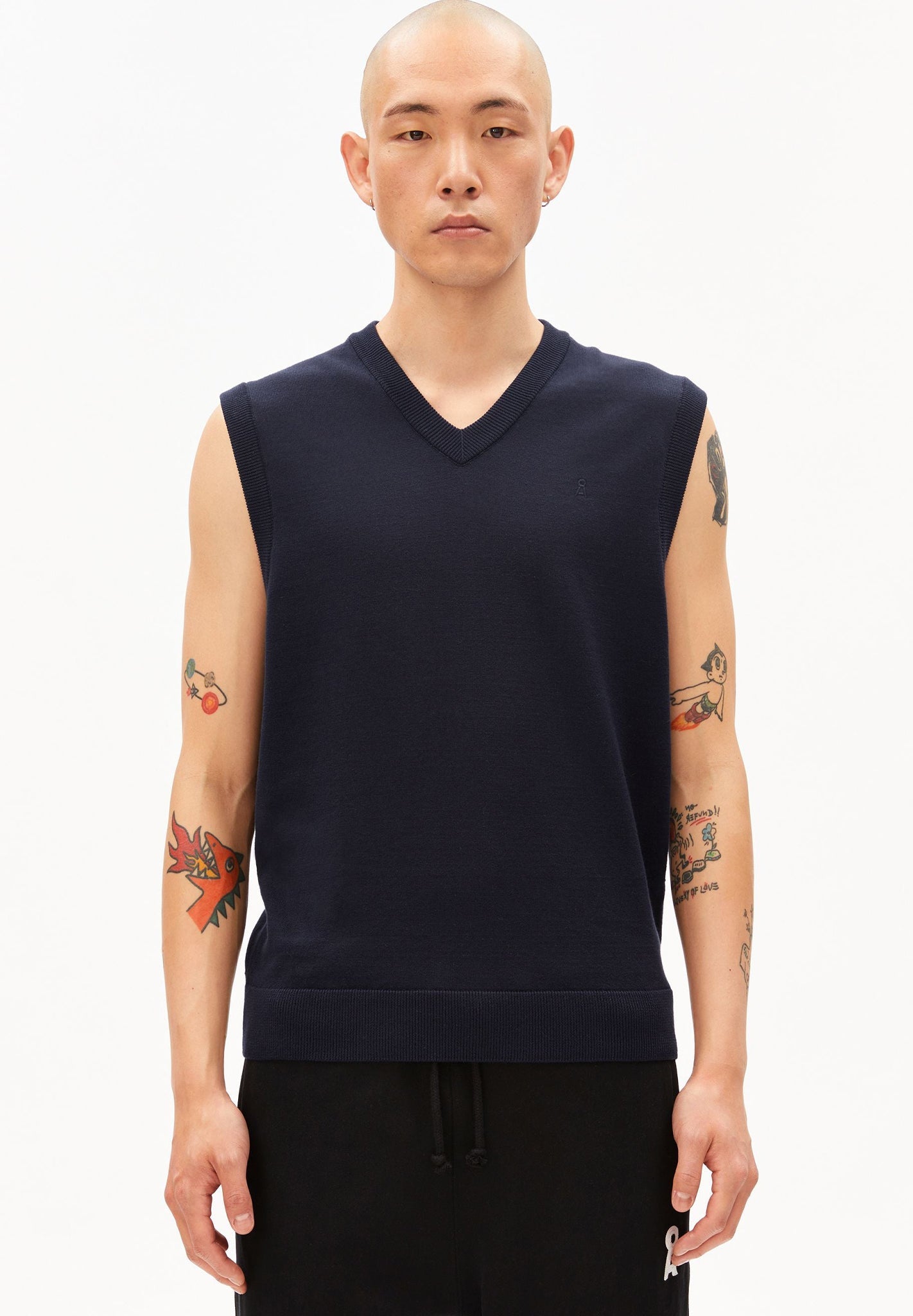 ARMEDANGELS - V - Neck Sleeveless Knit Vest - Night Sky - BACKYARD