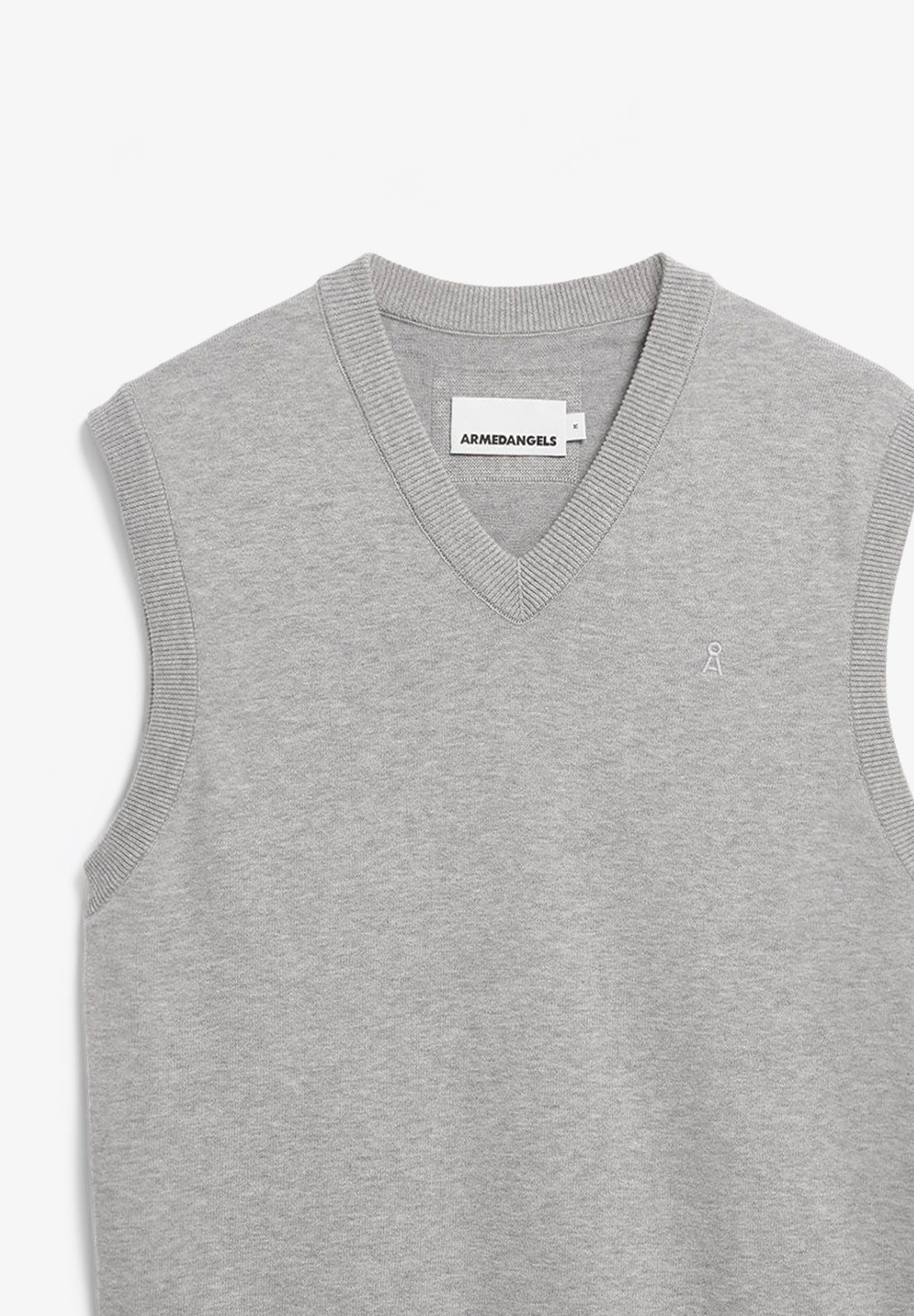 ARMEDANGELS - V - Neck Sleeveless Knit Vest - Silver Melange - BACKYARD