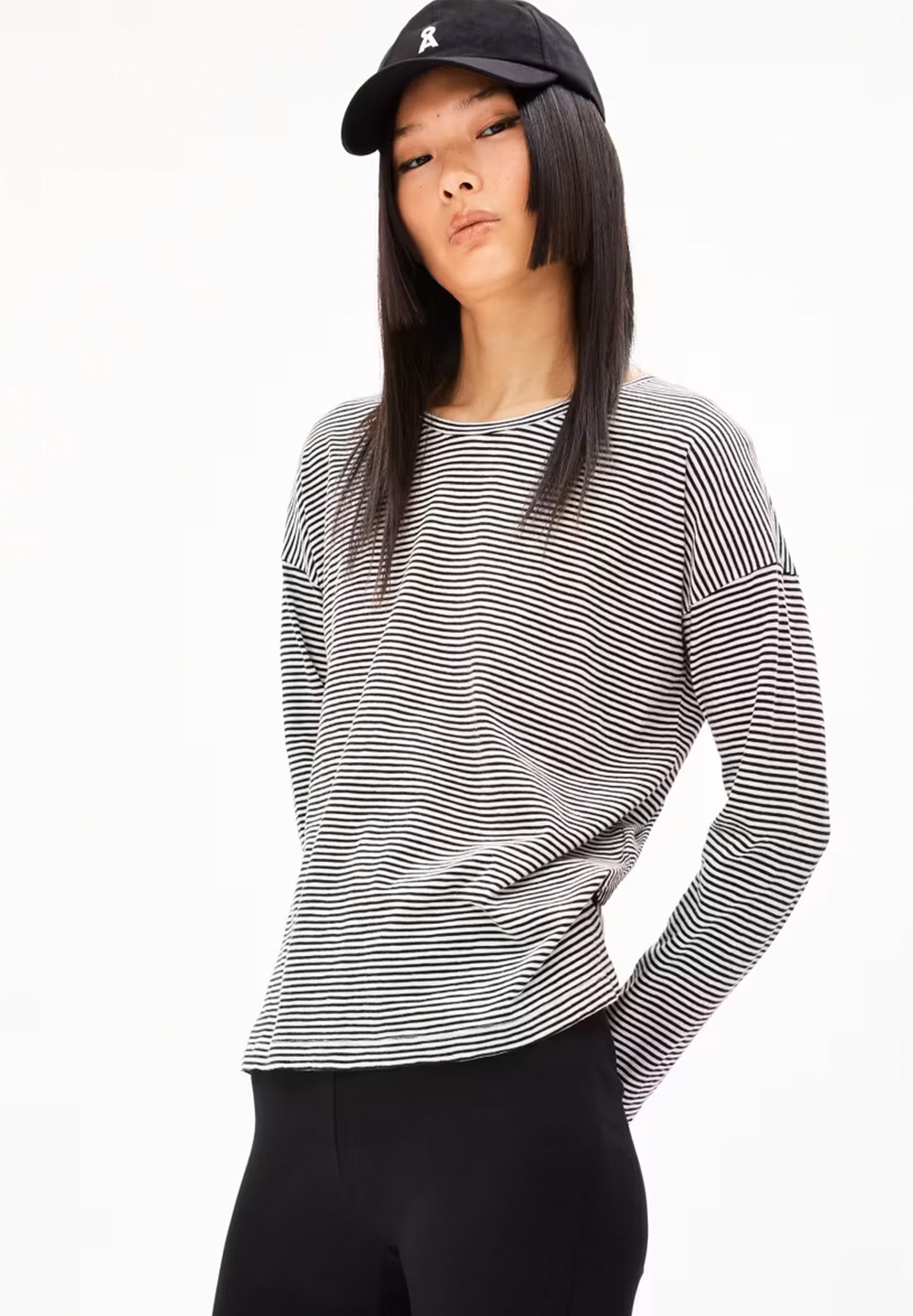 ARMEDANGELS - Xianaa Lovely Stripes - Black Oatmilk - BACKYARD