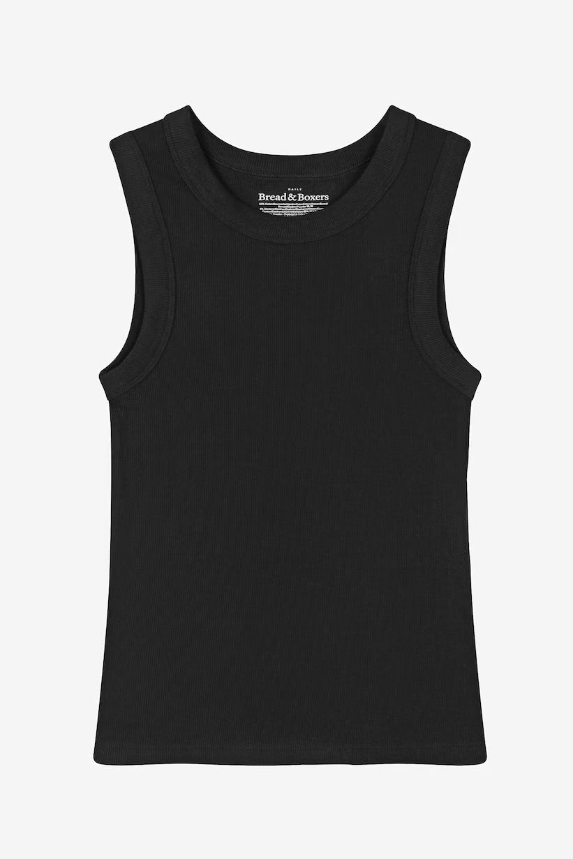 BREAD & BOXERS - Tank Crew - Neck Ribbed - Black - BACKYARD