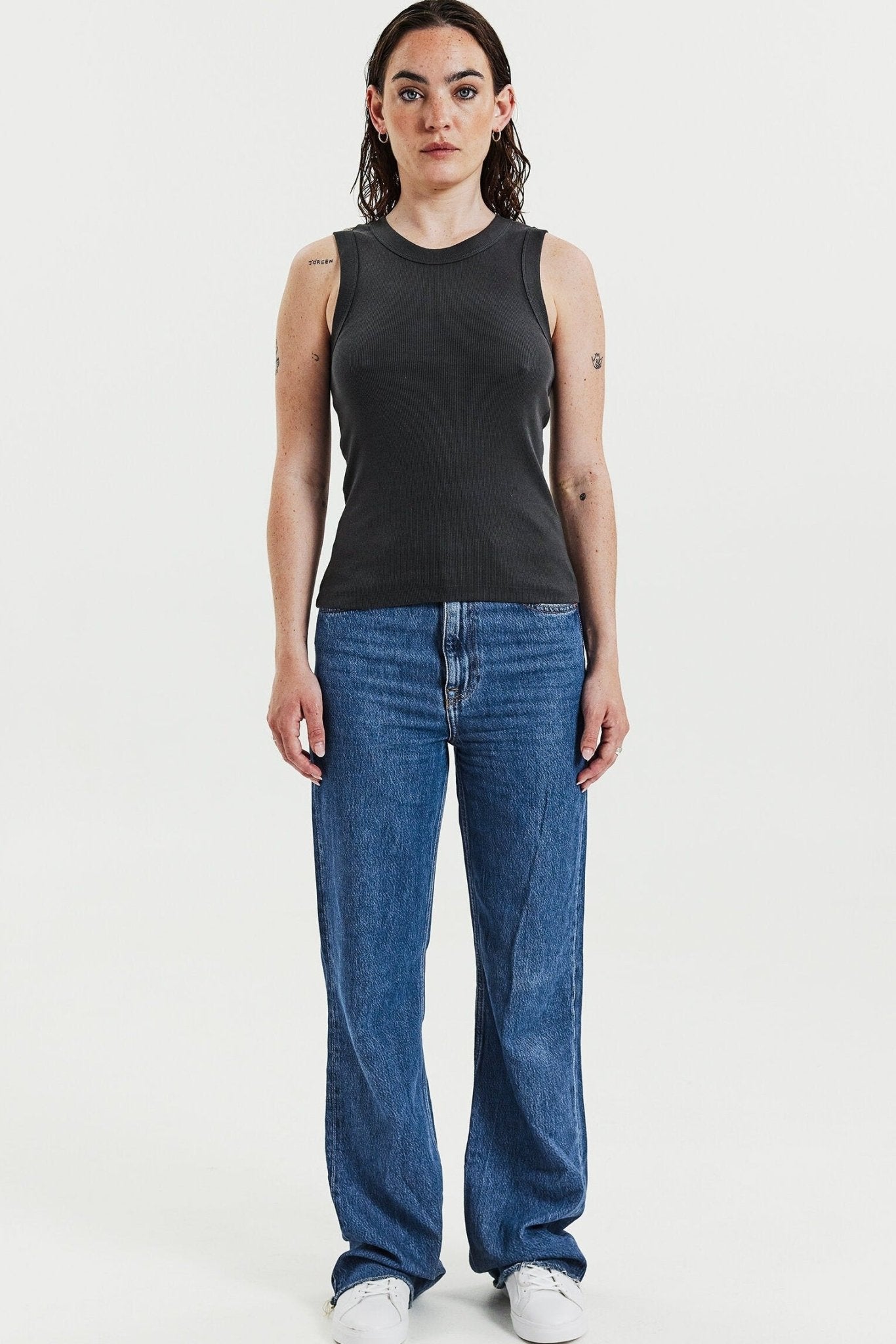 BREAD & BOXERS - Tank Crew - Neck Ribbed - Charcoal - BACKYARD