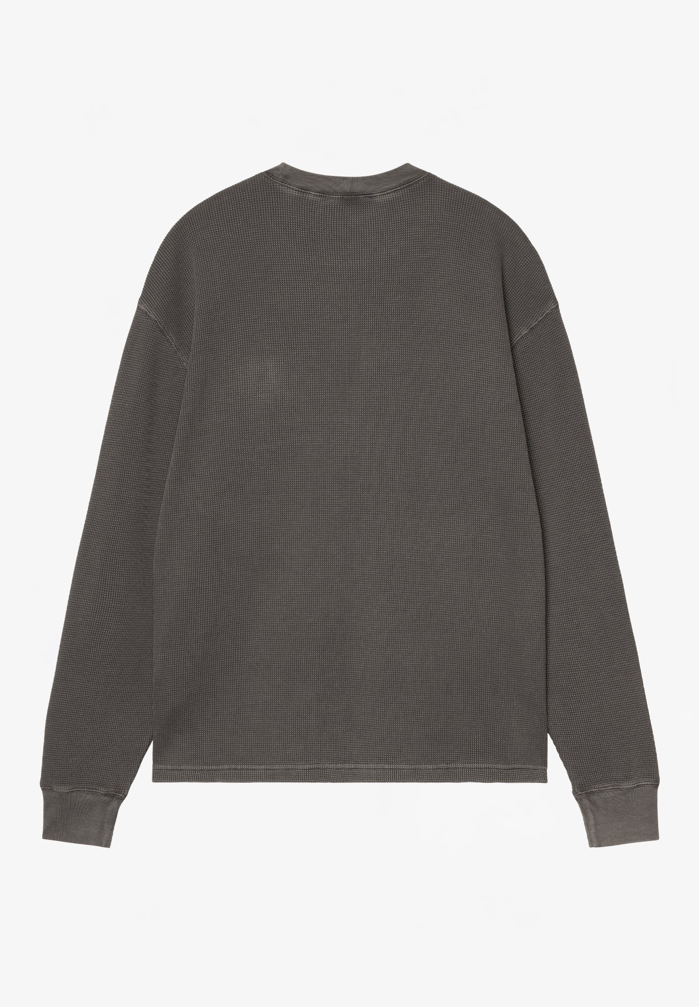 CARHARTT WIP - L/S Vista Waffle T-Shirt - Black Garment Dyed - BACKYARD