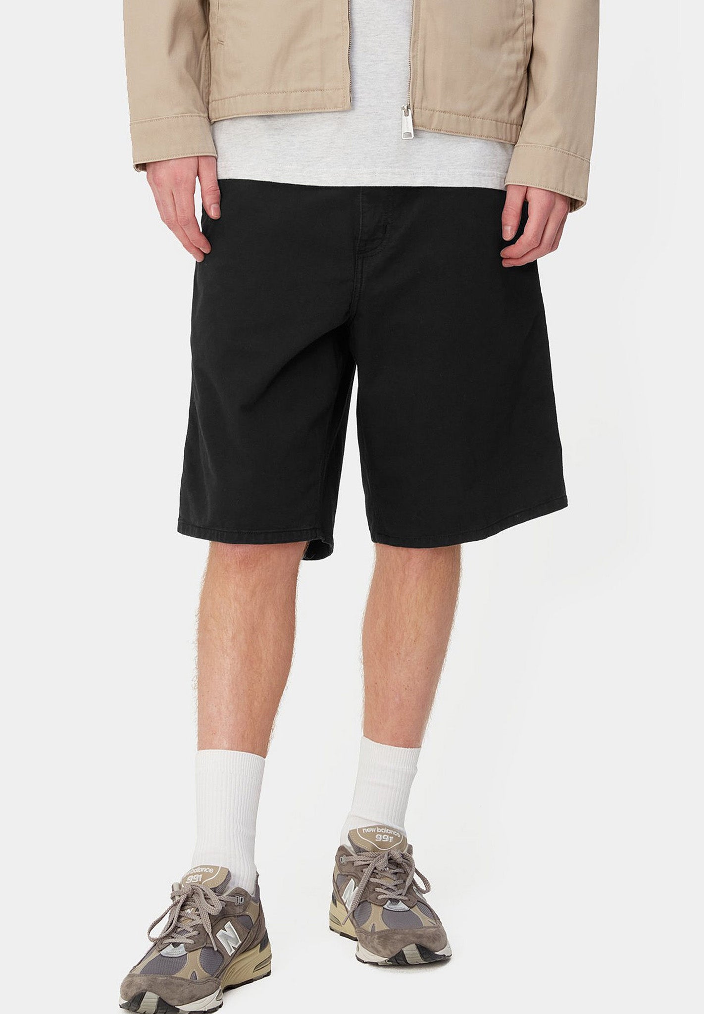 CARHARTT WIP - Single Knee Short - Black Garment Dyed - BACKYARD