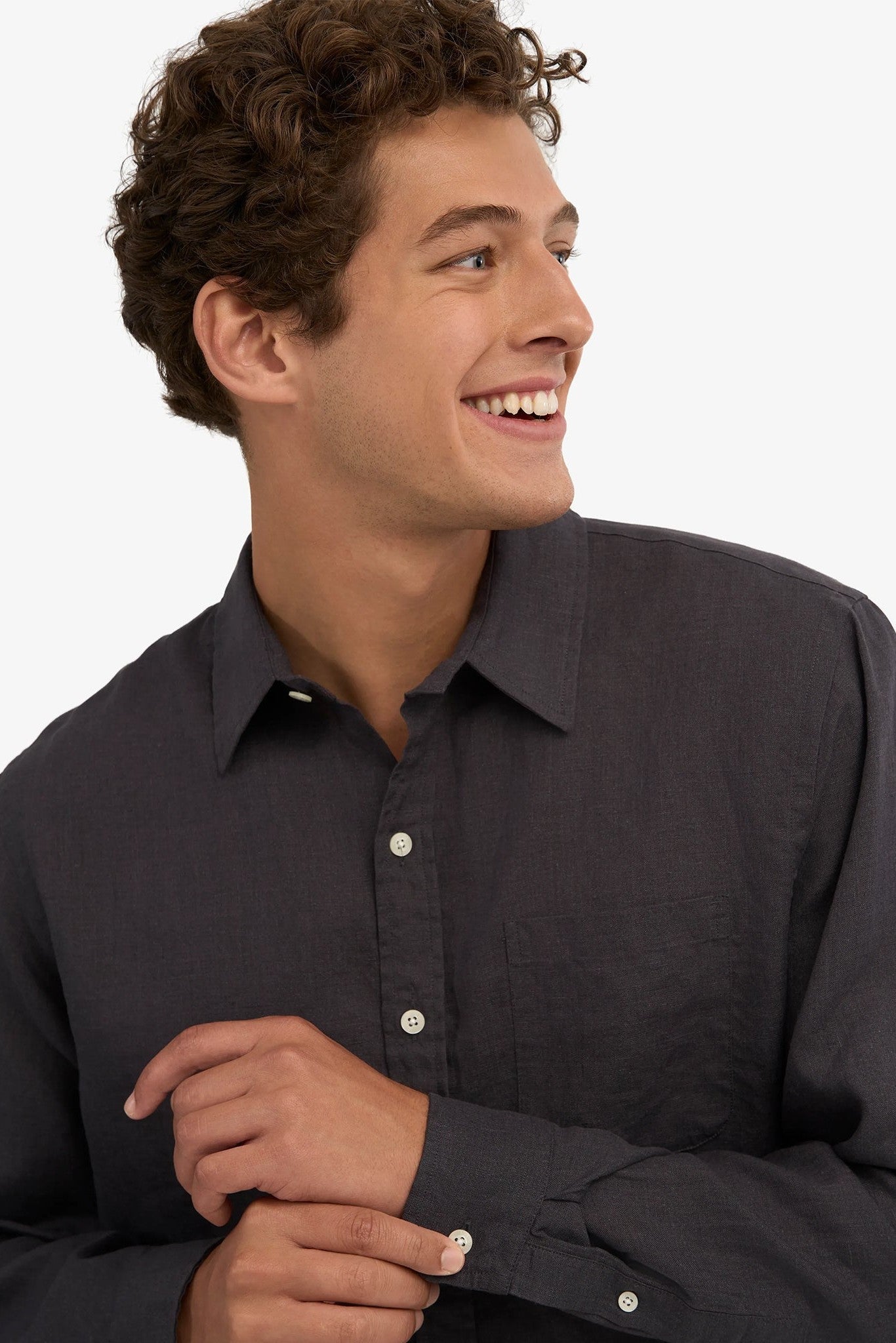 COLORFUL STANDARD - Linen Shirt - Lava Grey - BACKYARD