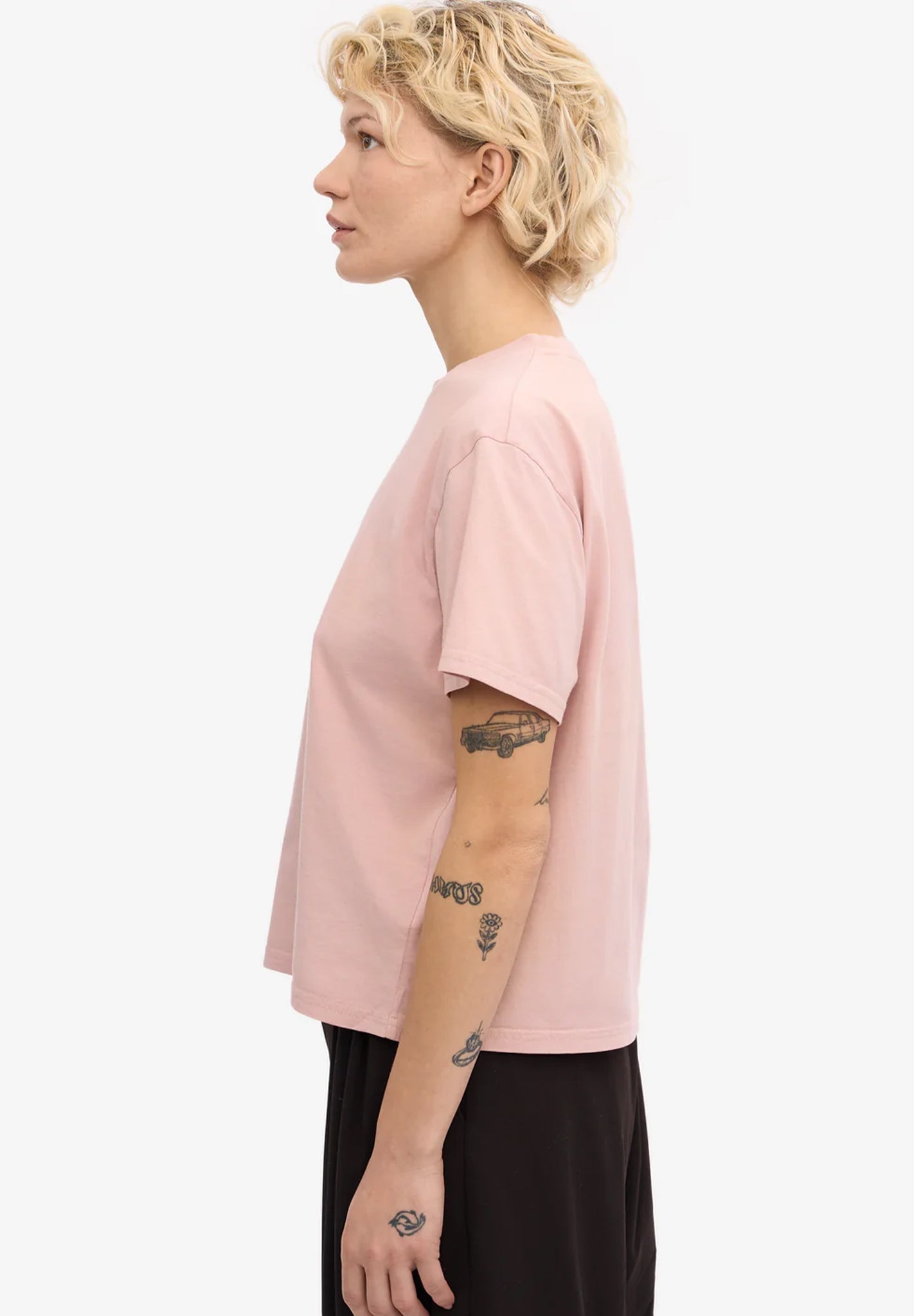 COLORFUL STANDARD - Organic Boxy Crop Tee - Faded Pink - BACKYARD