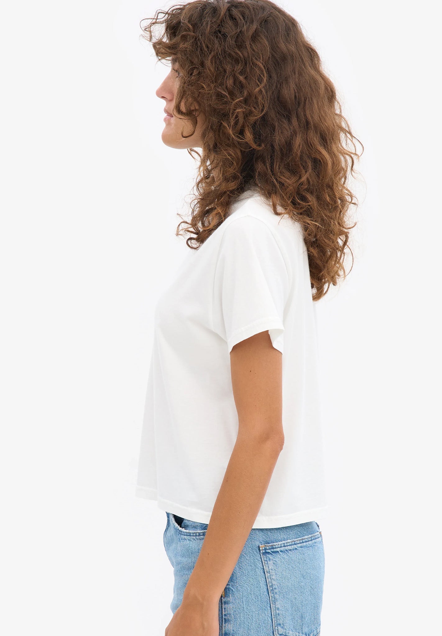 COLORFUL STANDARD - Organic Boxy Crop Tee - Optical White - BACKYARD