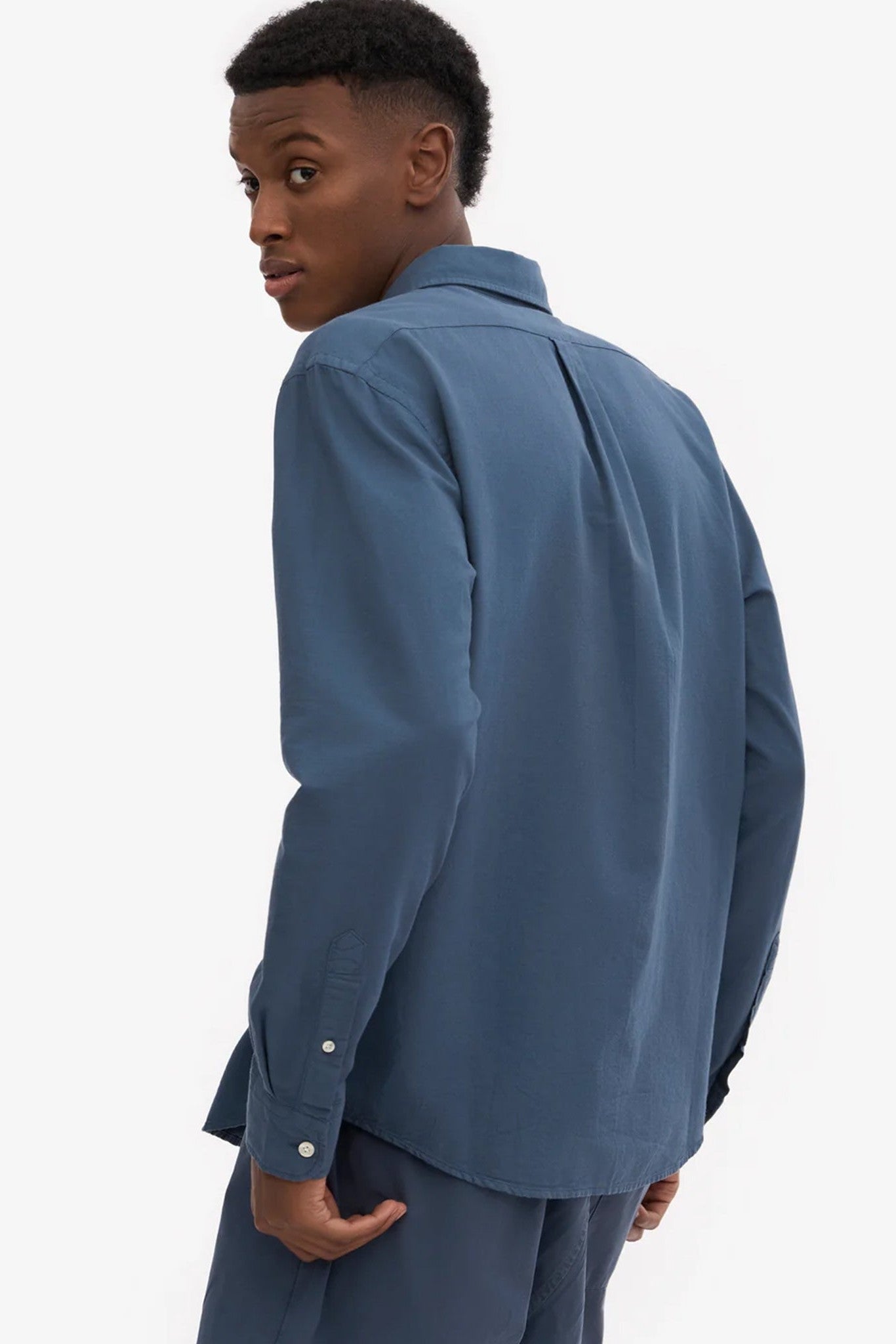 COLORFUL STANDARD - Organic Button Down Shirt - Petrol Blue - BACKYARD