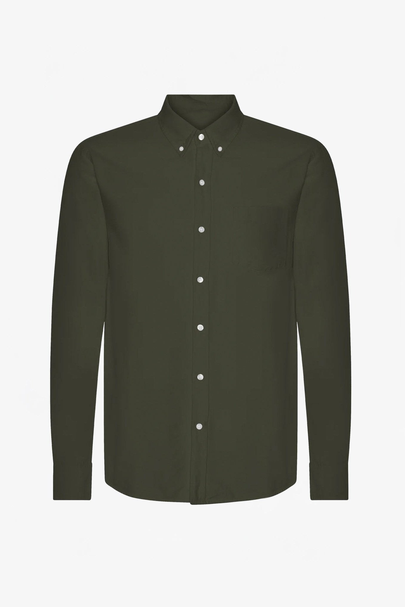 COLORFUL STANDARD - Organic Button Down Shirt - Hunter Green - BACKYARD