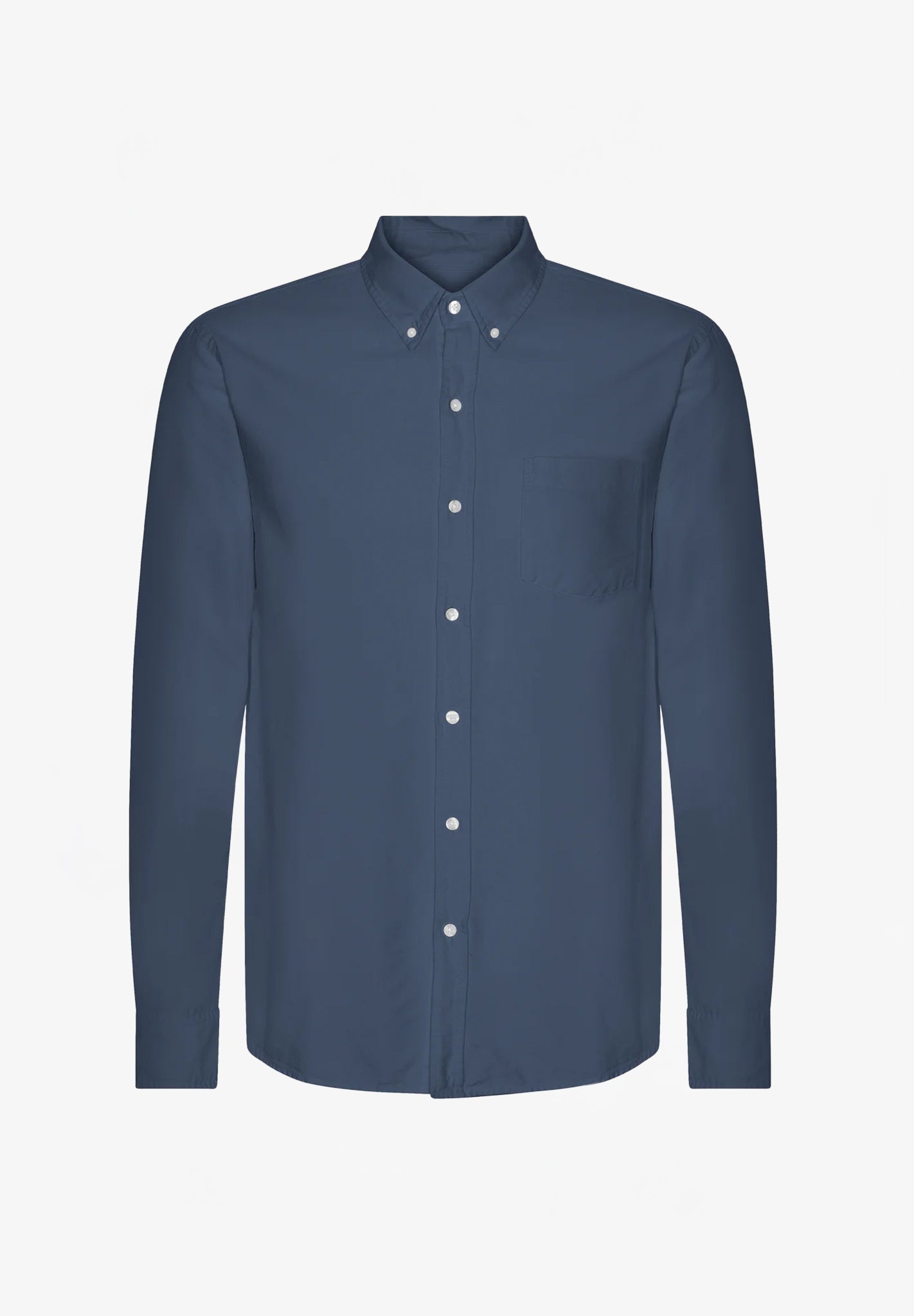 COLORFUL STANDARD - Organic Button Down Shirt - Petrol Blue - BACKYARD