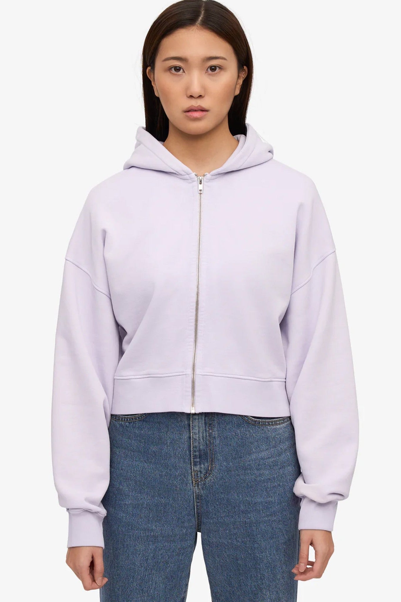 COLORFUL STANDARD - Organic Crop Zip Hood - Soft Lavender - BACKYARD