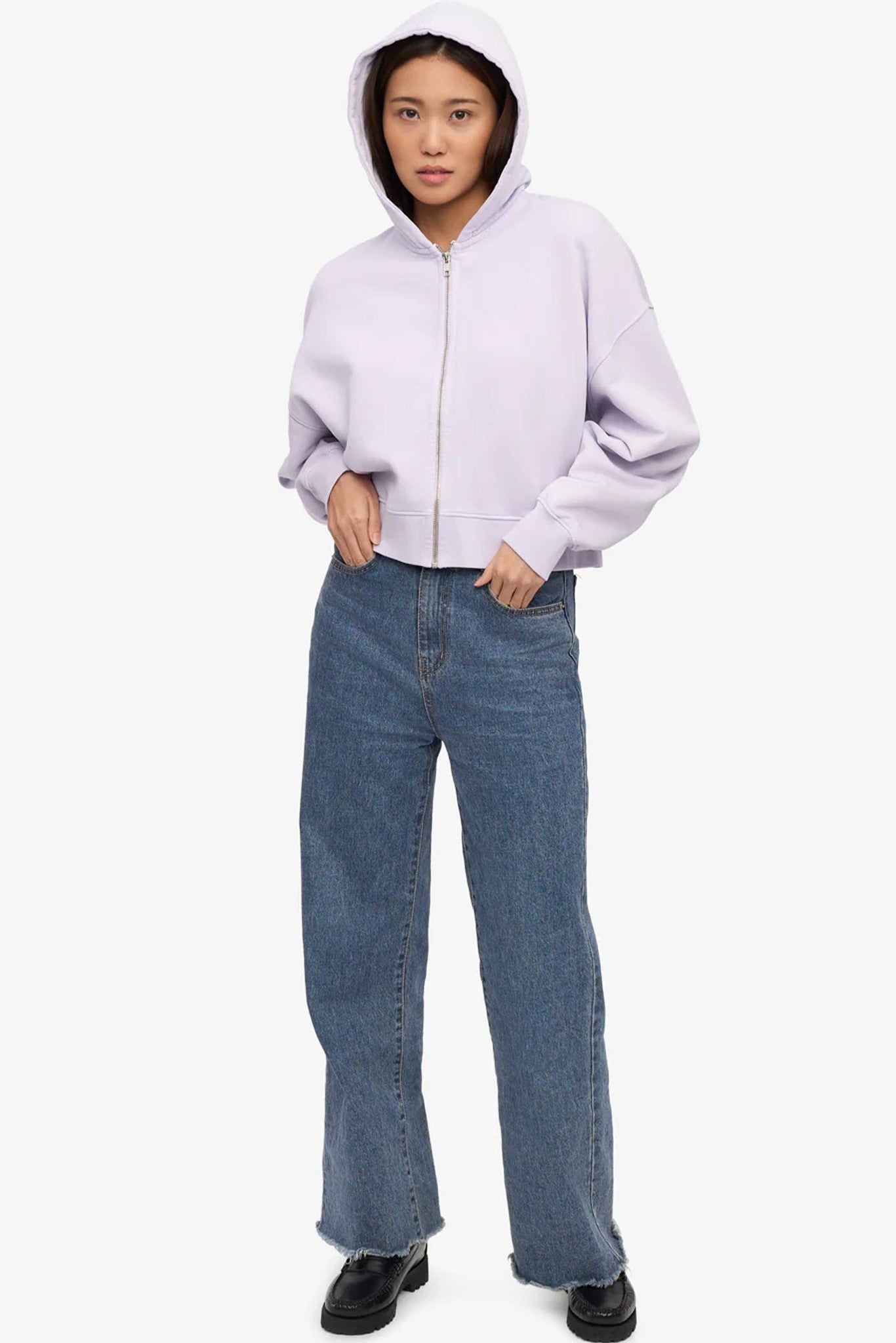 COLORFUL STANDARD - Organic Crop Zip Hood - Soft Lavender - BACKYARD