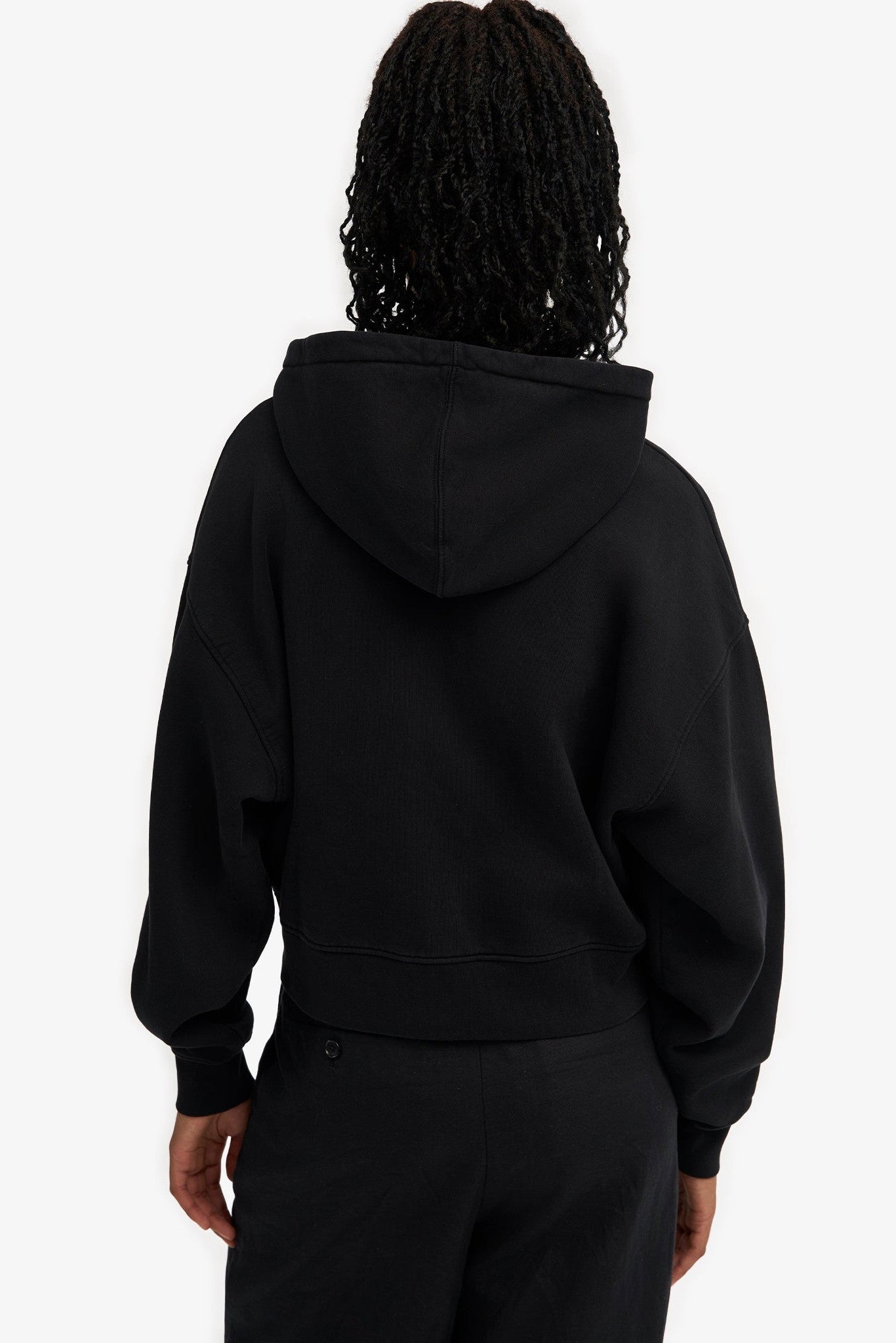 COLORFUL STANDARD - Organic Crop Zip Hood - Deep Black - BACKYARD