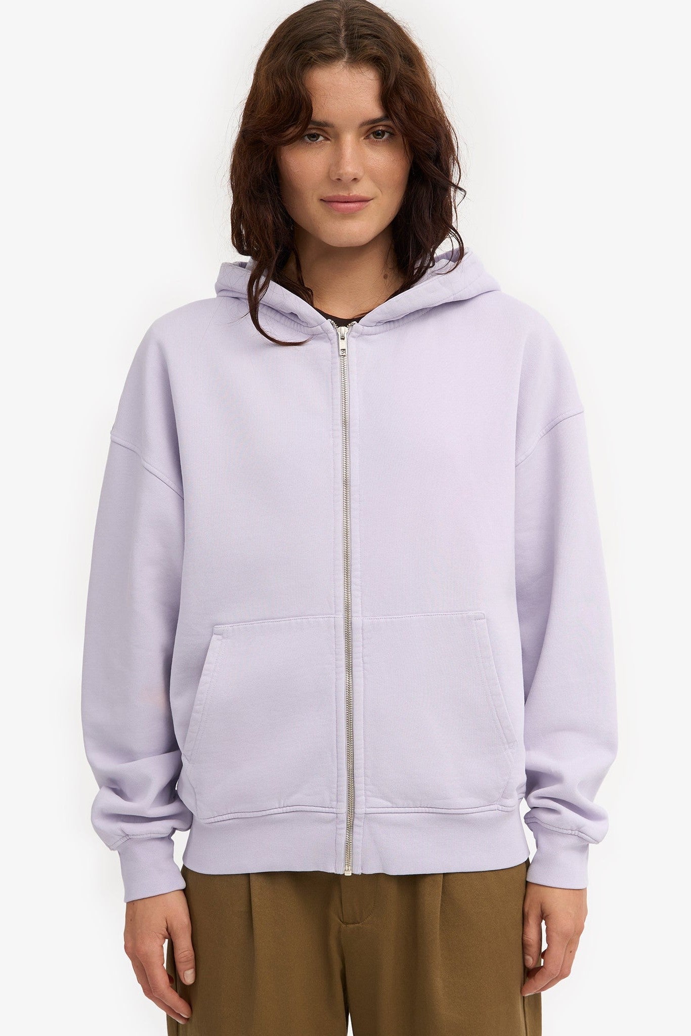 COLORFUL STANDARD - Organic Oversized Zip Hood - Soft Lavender - BACKYARD