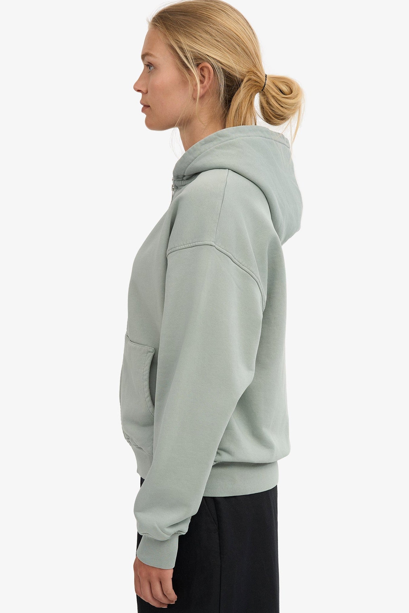 COLORFUL STANDARD - Organic Oversized Zip Hood - Steel Blue - BACKYARD