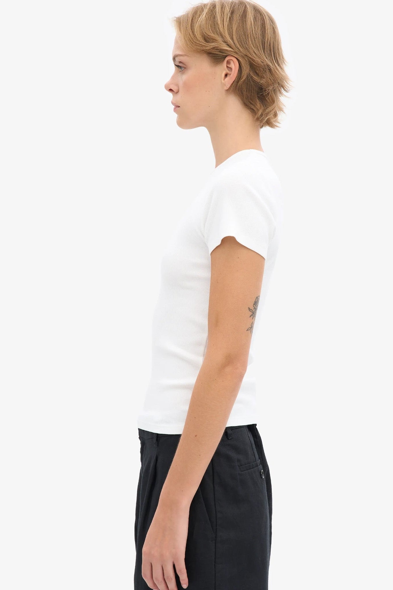 COLORFUL STANDARD - Organic Rib S/S T-Shirt - Optical White - BACKYARD