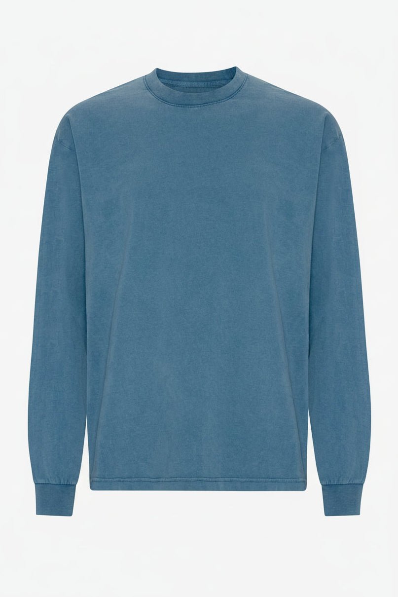 COLORFUL STANDARD - Oversized Organic L/S T-Shirt - Faded Indigo - BACKYARD