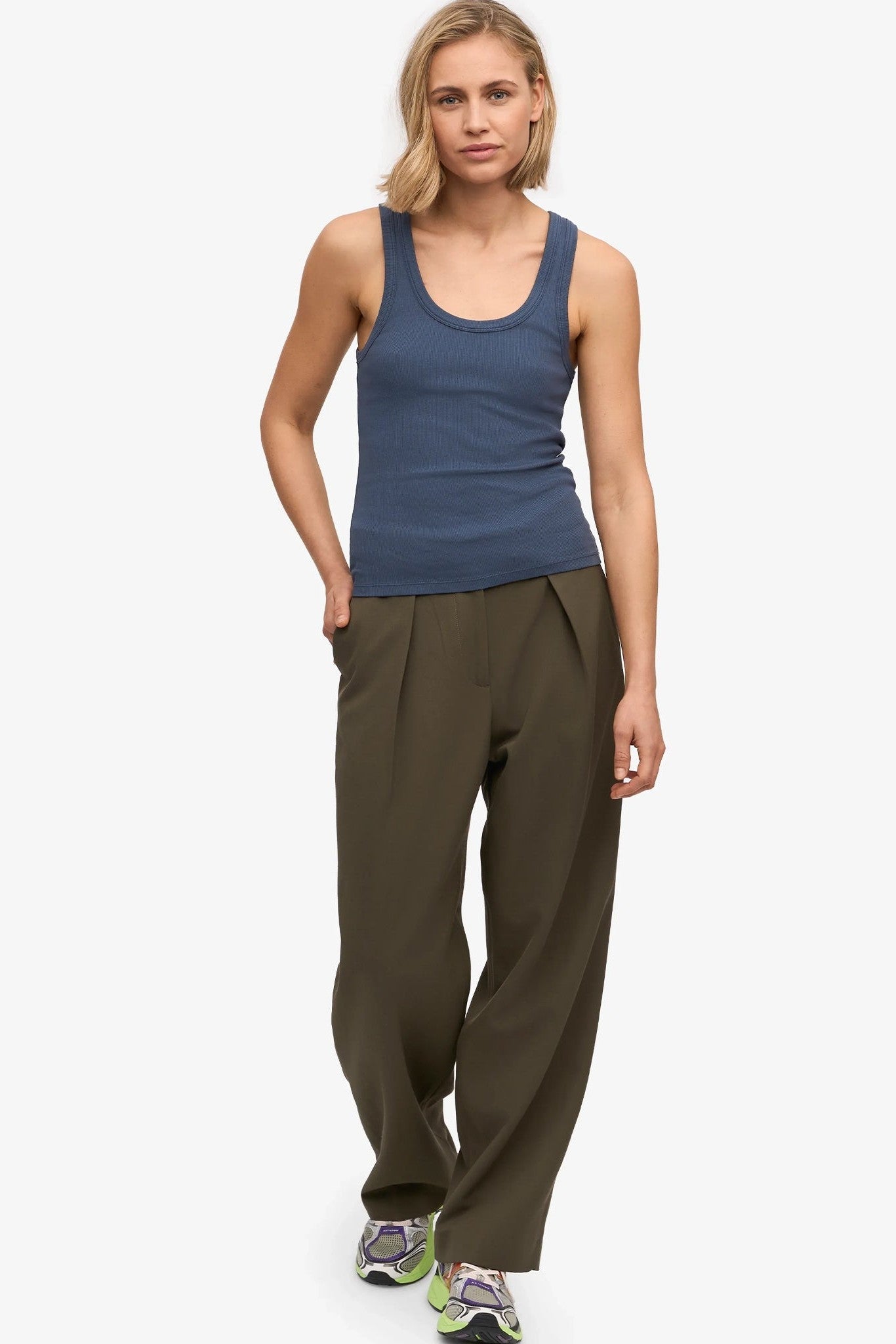 COLORFUL STANDARD - Women Organic Rib Tank Top - Petrol Blue - BACKYARD