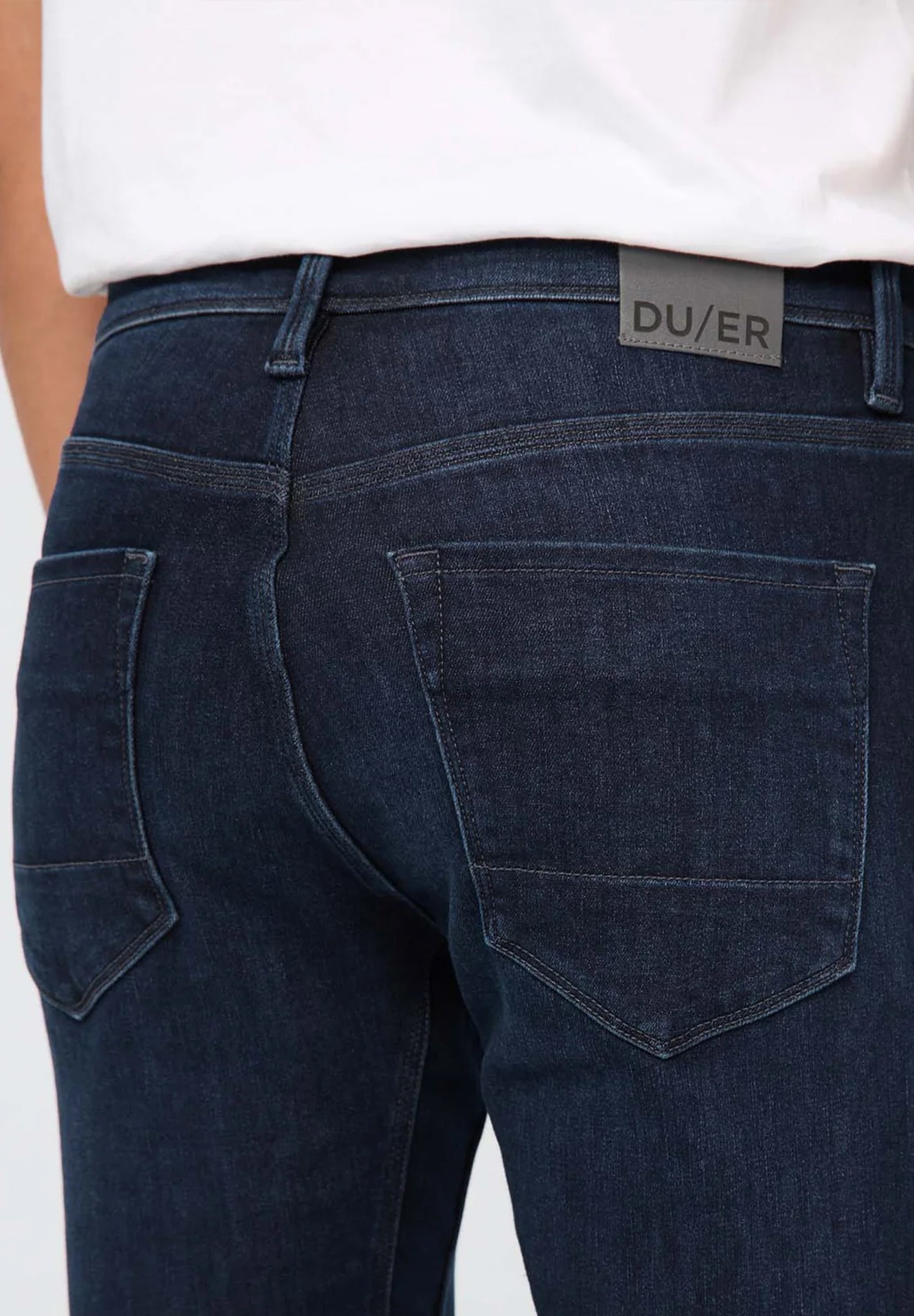 DUER - Tech Fleece Denim Relaxed Taper - Dark Indigo - BACKYARD