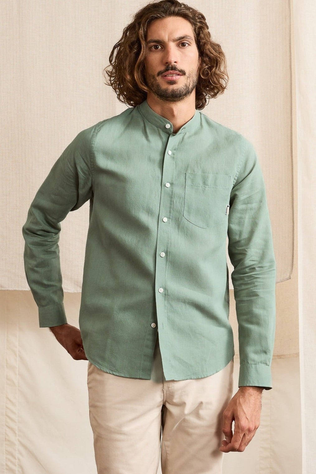 FAGUO - Chiavari Shirt Woven - Light Green - BACKYARD