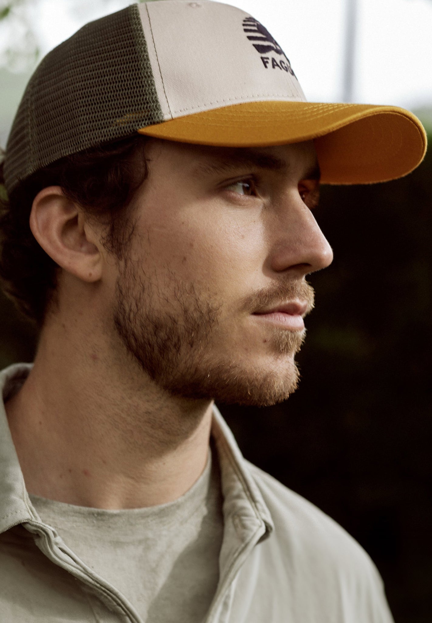 FAGUO - Trucker Cap Heads Woven - Khaki 17 - BACKYARD