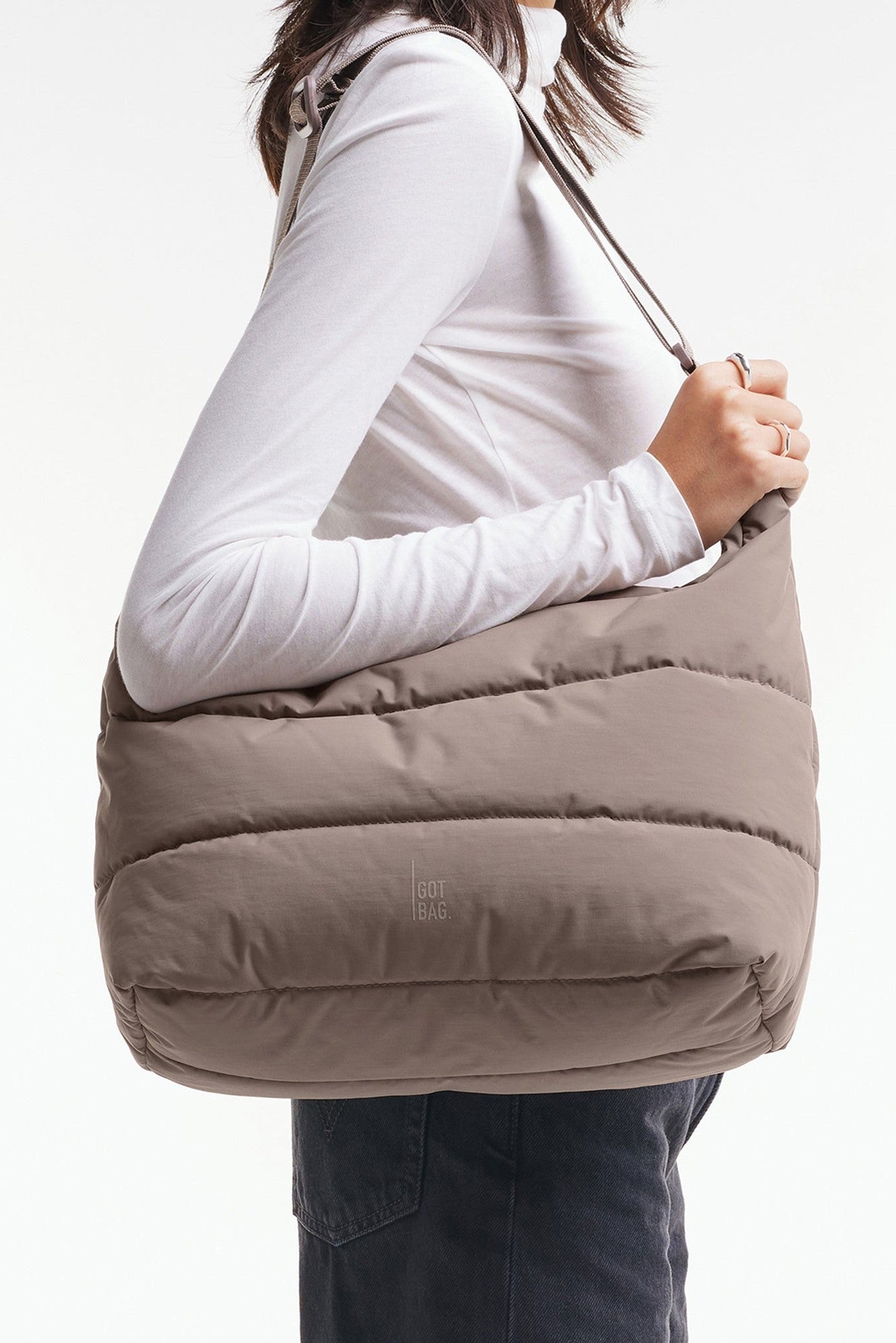 GOT BAG - Puffer Square Bag Large - Oyster Monochrome - BACKYARD