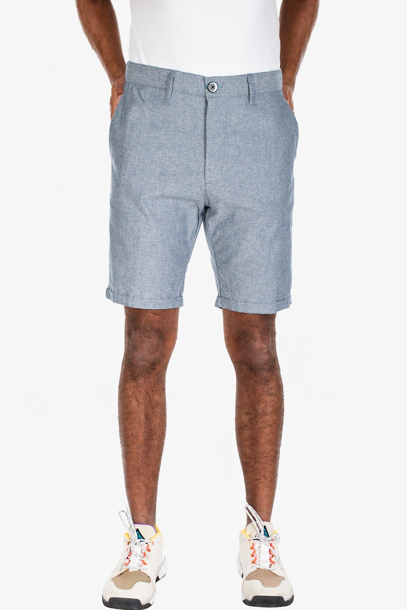 IRIEDAILY - Golfer Chambray Short - Jeansblue - BACKYARD