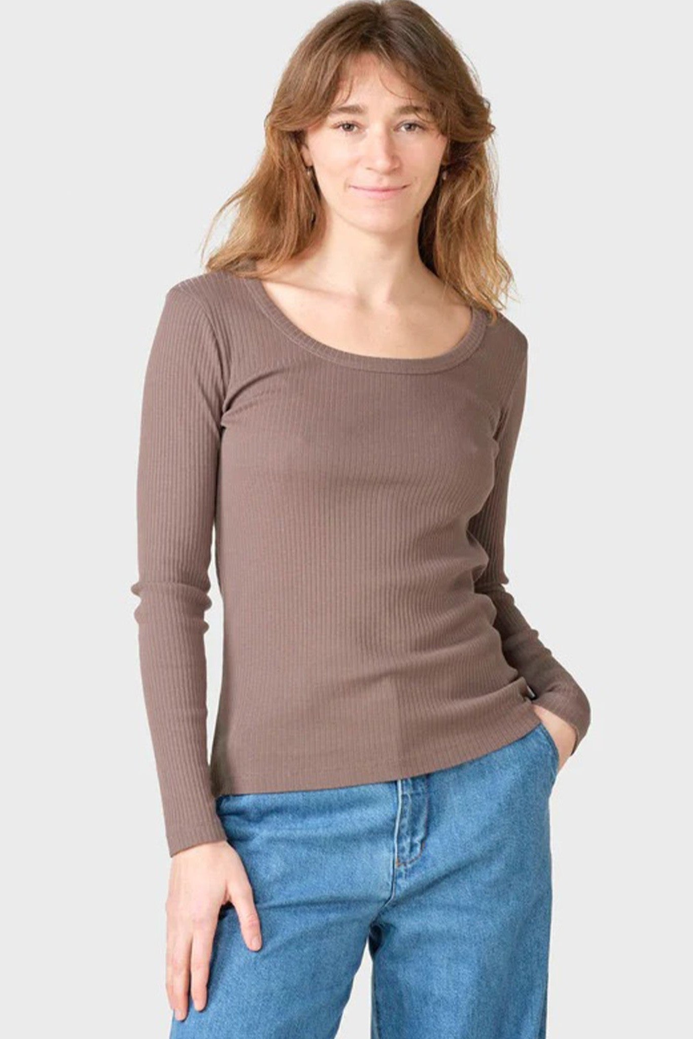 KLITMOLLER COLLECTIVE - L/S Rib Tee - Taupe - BACKYARD