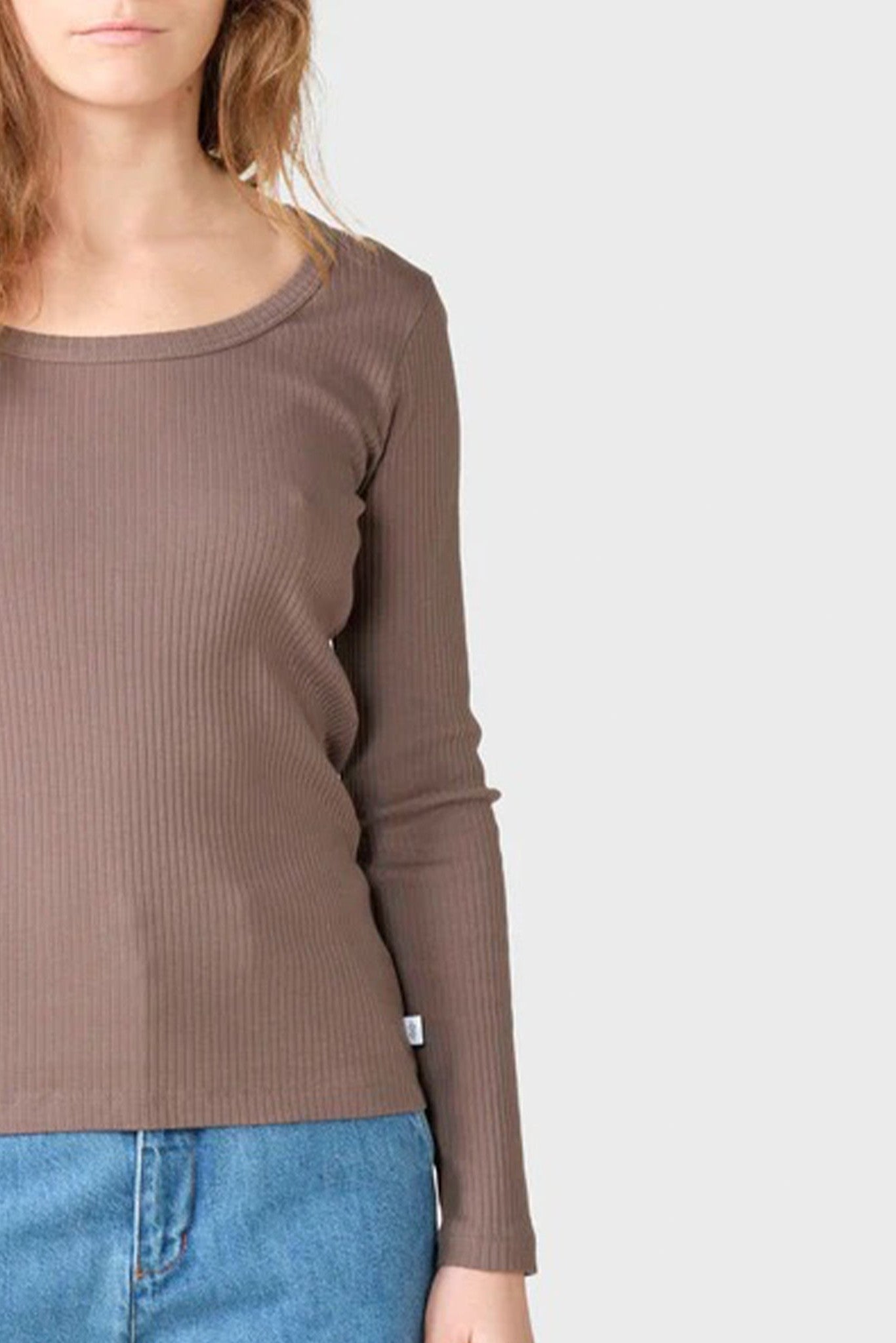 KLITMOLLER COLLECTIVE - L/S Rib Tee - Taupe - BACKYARD