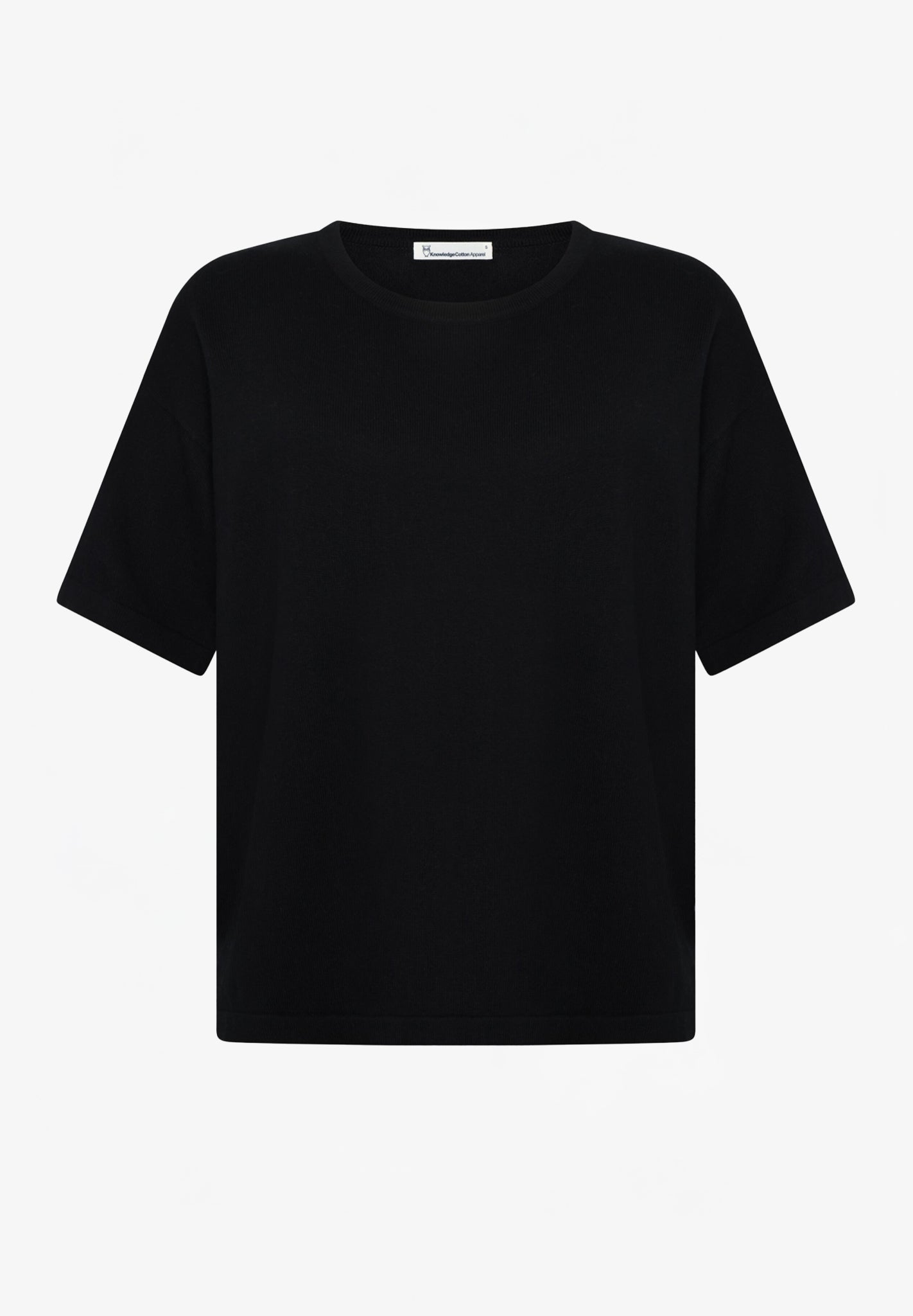 KNOWLEDGE COTTON - Cashmere Knitted T-Shirt - Black Jet - BACKYARD