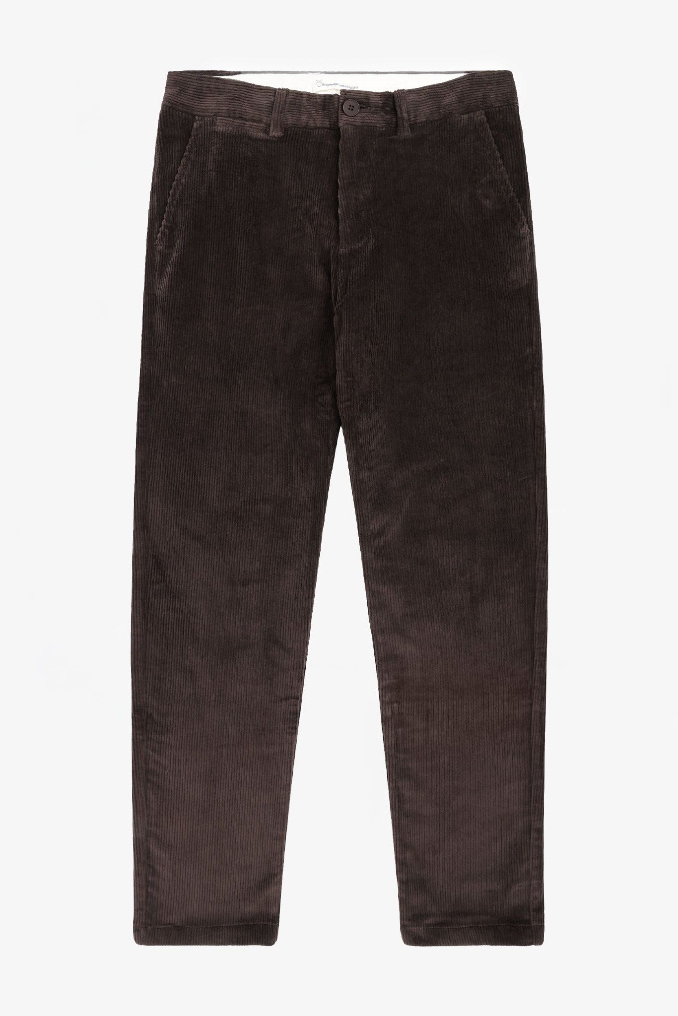 KNOWLEDGE COTTON - Chuck Regular Cord Chino Pants - Chocolate Torte - BACKYARD