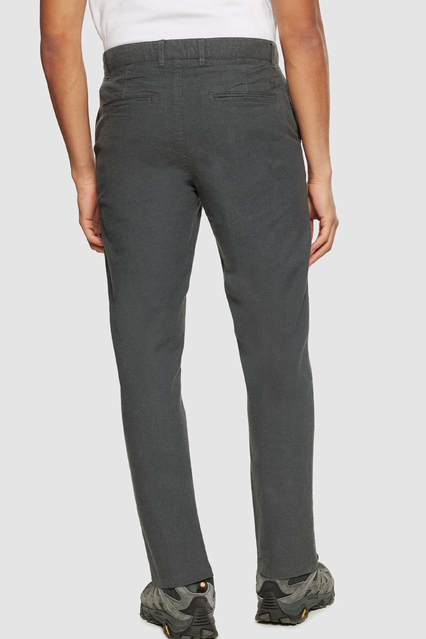 KNOWLEDGE COTTON - Chuck Regular Flannel Chino Pants - Gray Pinstripe - BACKYARD