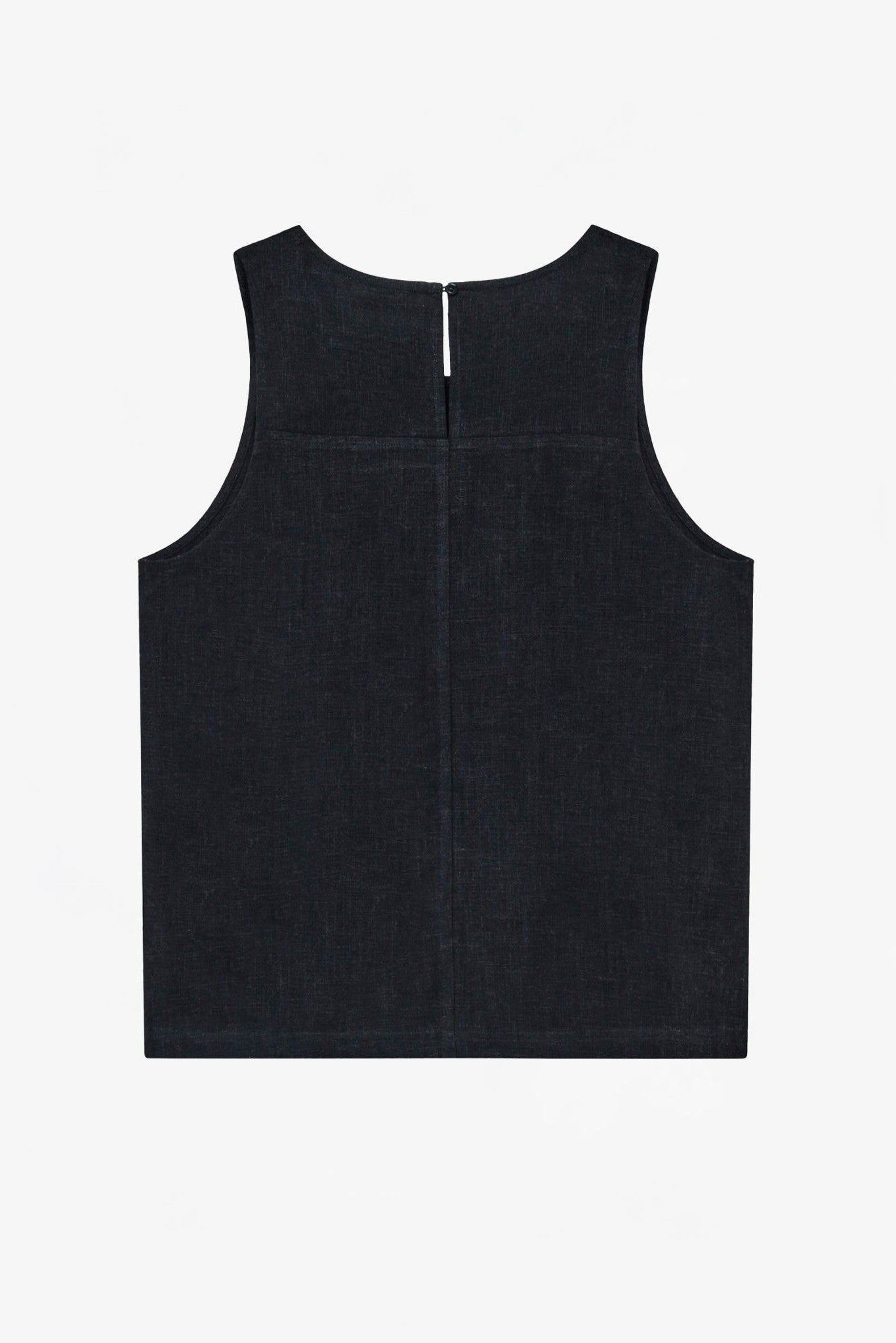 KNOWLEDGE COTTON - Linen - Mix Top - Black Jet - BACKYARD