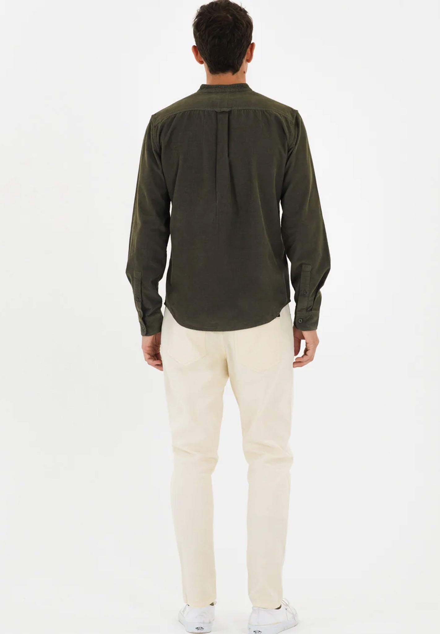 NOWADAYS - Garment Dyed Babycord Shirt - Mineral Green - BACKYARD