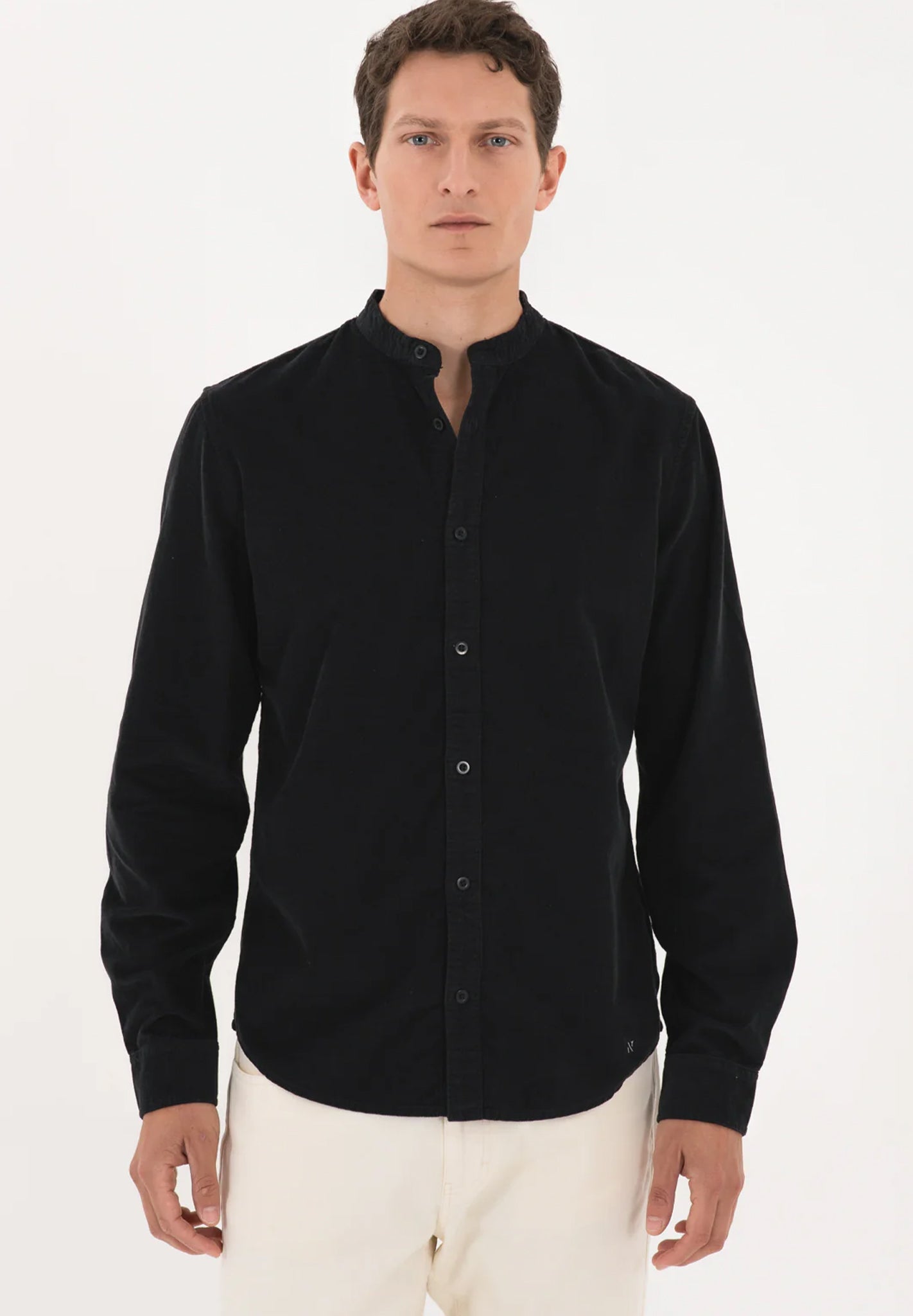 NOWADAYS - Garment Dyed Babycord Shirt - Beauty Black - BACKYARD