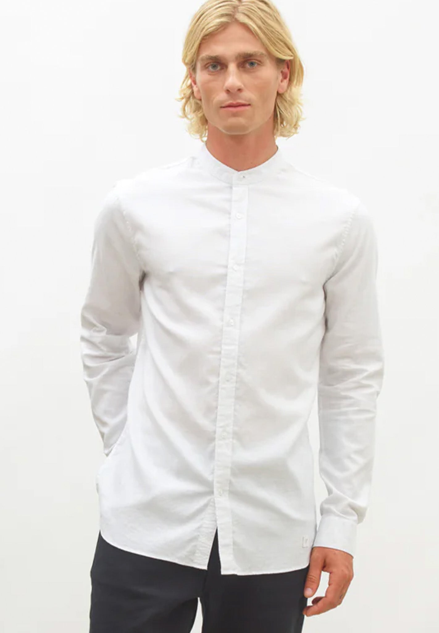 NOWADAYS - Oxford Melange Shirt - Bright White - BACKYARD