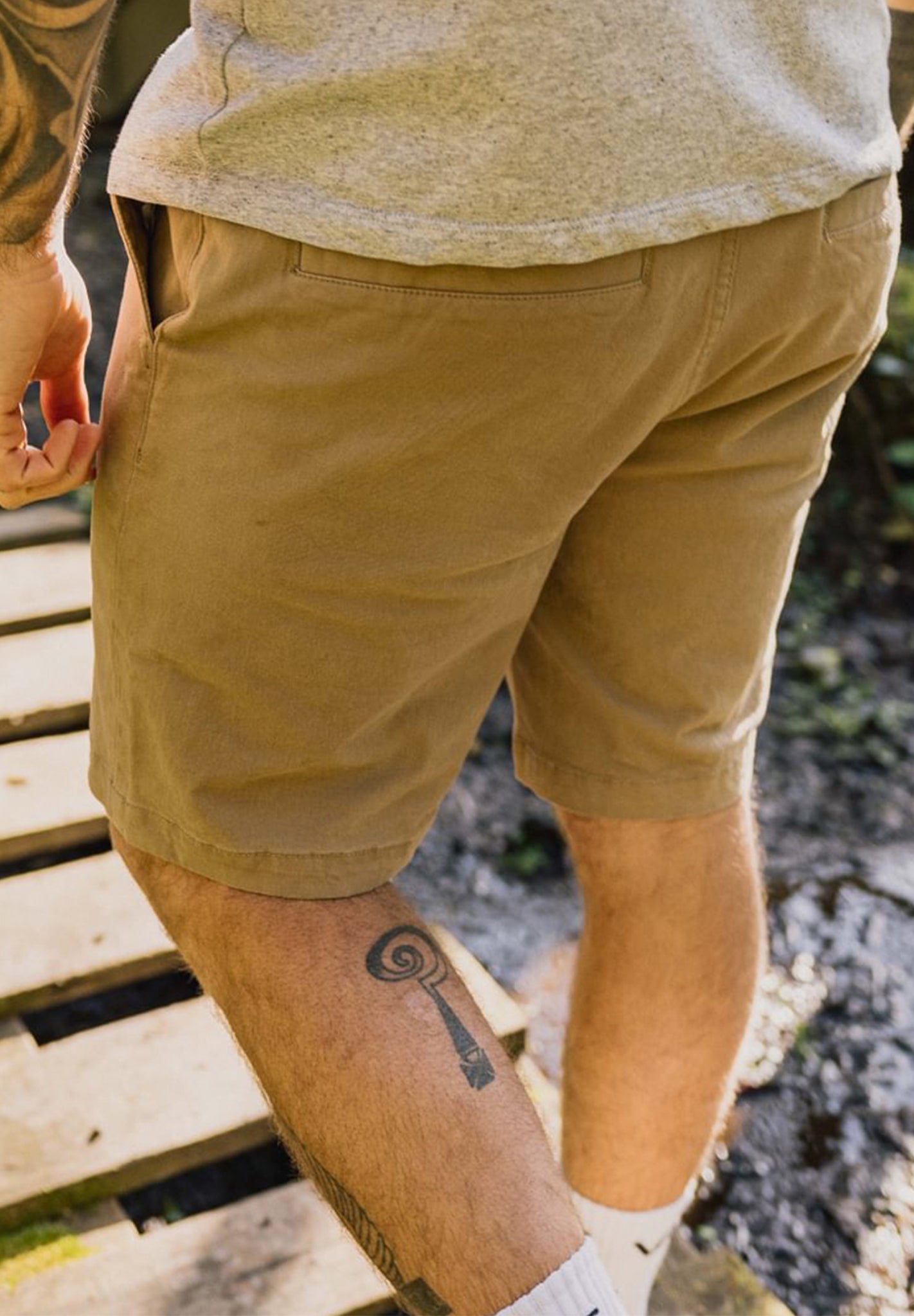 PASSENGER - 365 Organic Cotton Shorts - Chinchilla Brown - BACKYARD