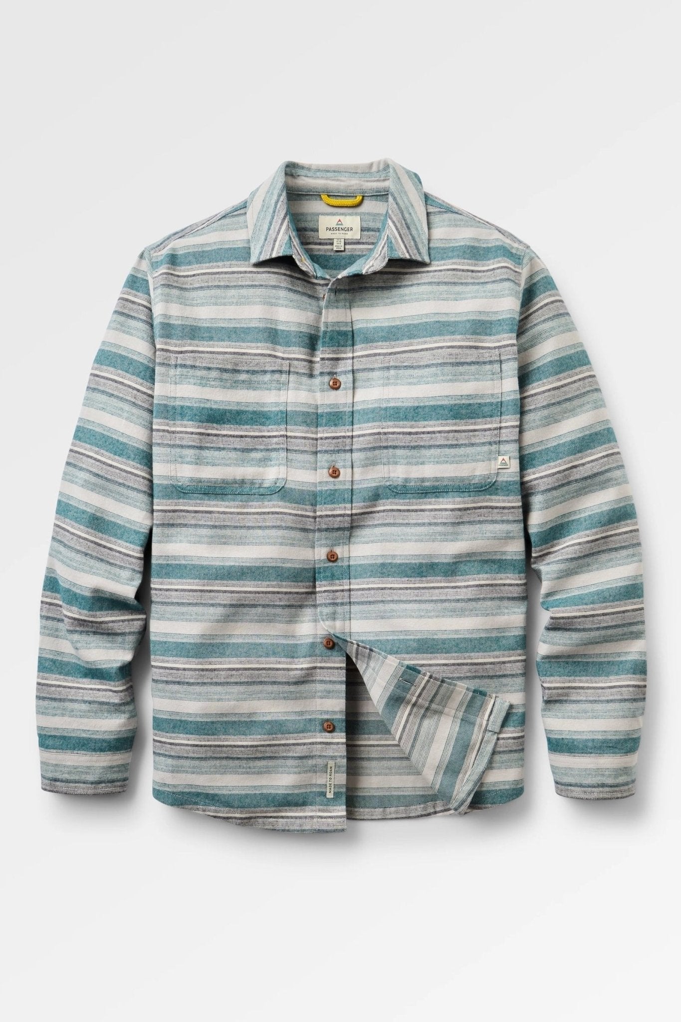 PASSENGER - Backcountry Stripe Light Shirt - Grey Marl Mediterranean Stripe - BACKYARD