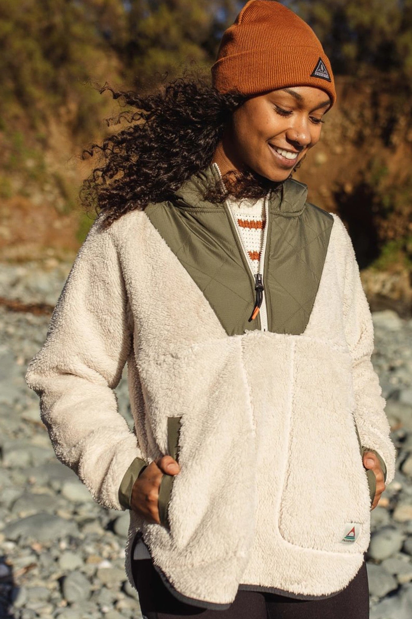 PASSENGER - Beaumont Recycled Sherpa Hooded Fleece - Vintage White - BACKYARD