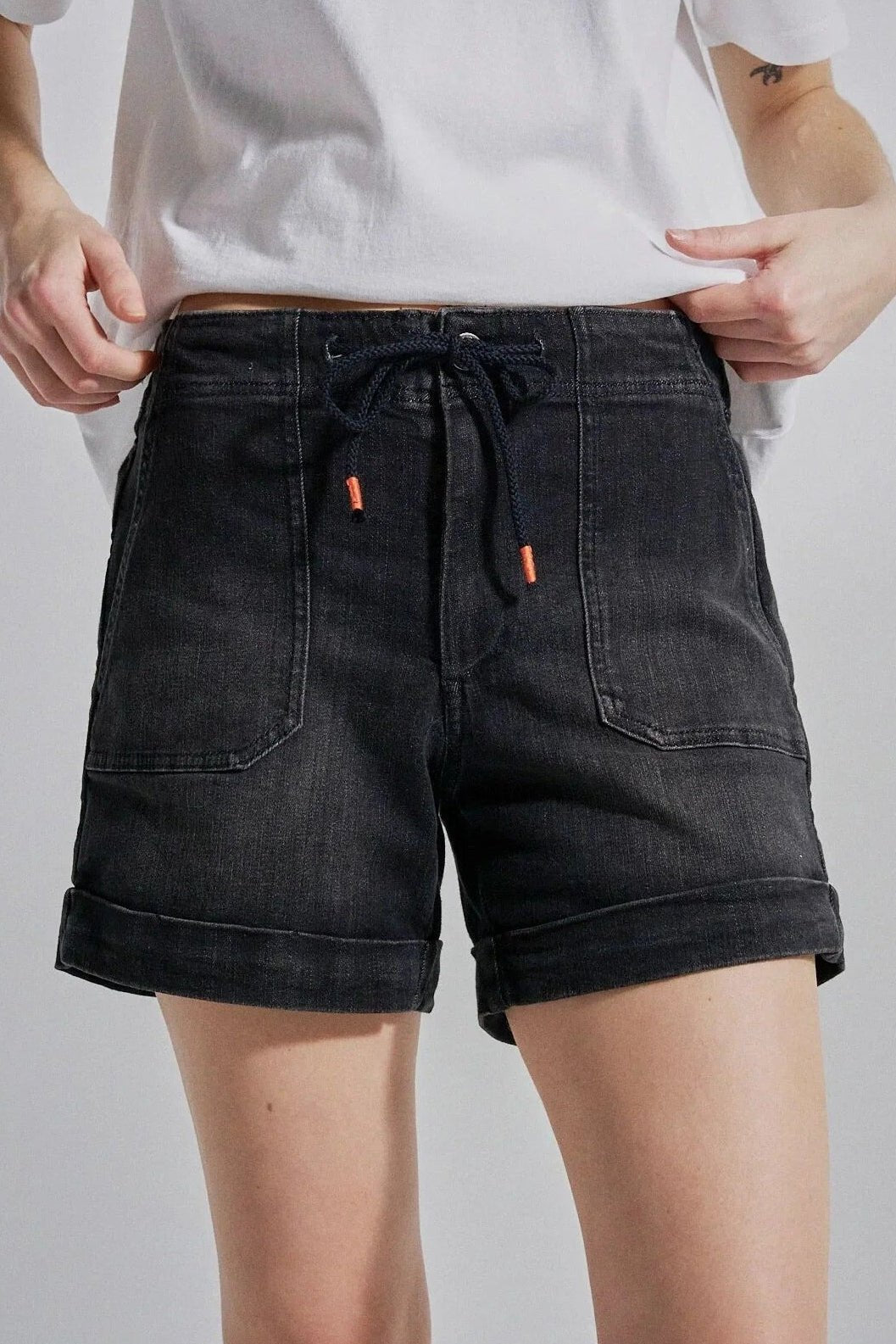 PASSENGER - Carriso Denim Short - Washed Black Denim - BACKYARD