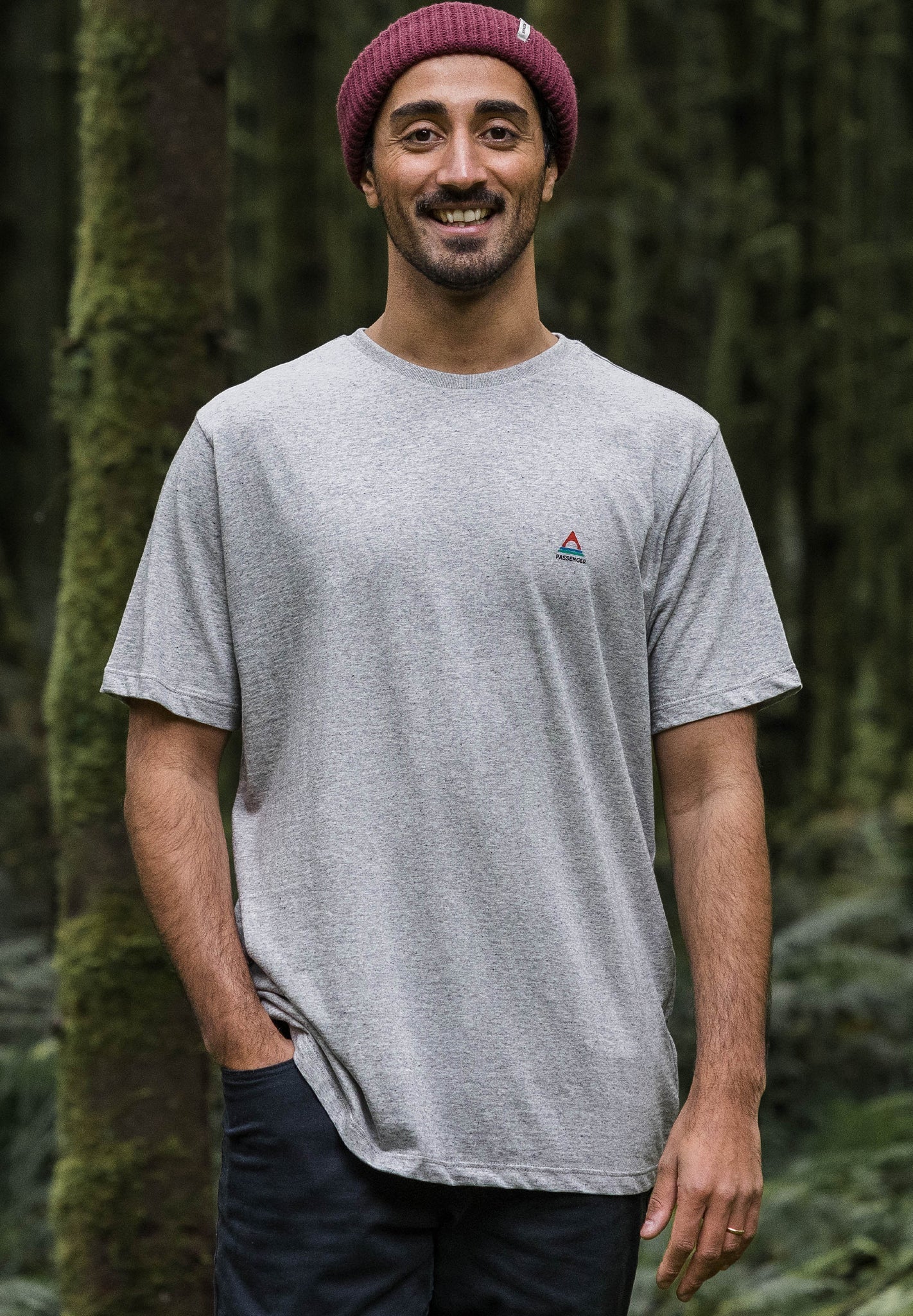 PASSENGER - Classic Logo Recycled Cotton T-Shirt - Mid Grey Marl - BACKYARD