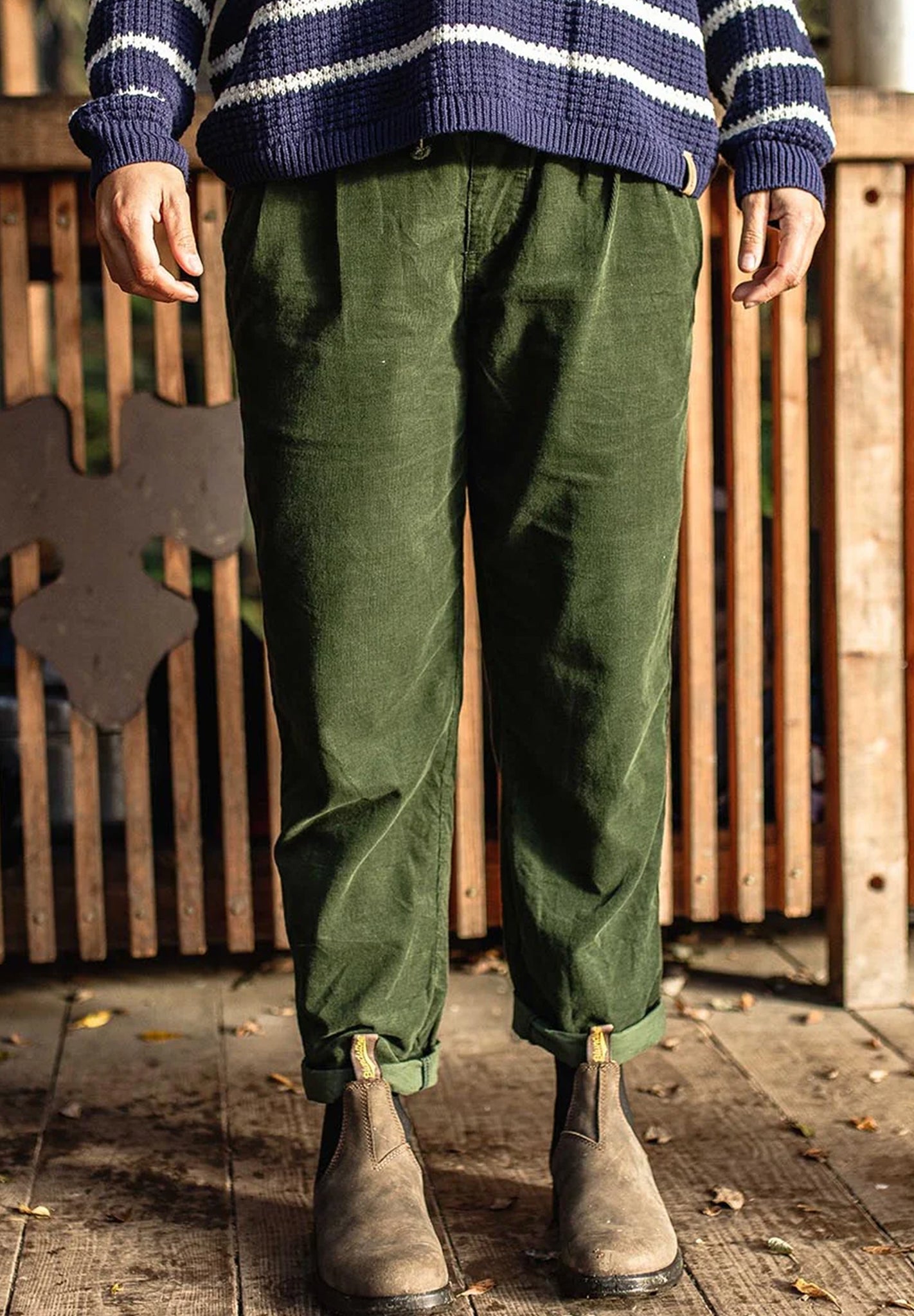 PASSENGER - Compass Recycled Corduroy Trouser - Fir Tree - BACKYARD