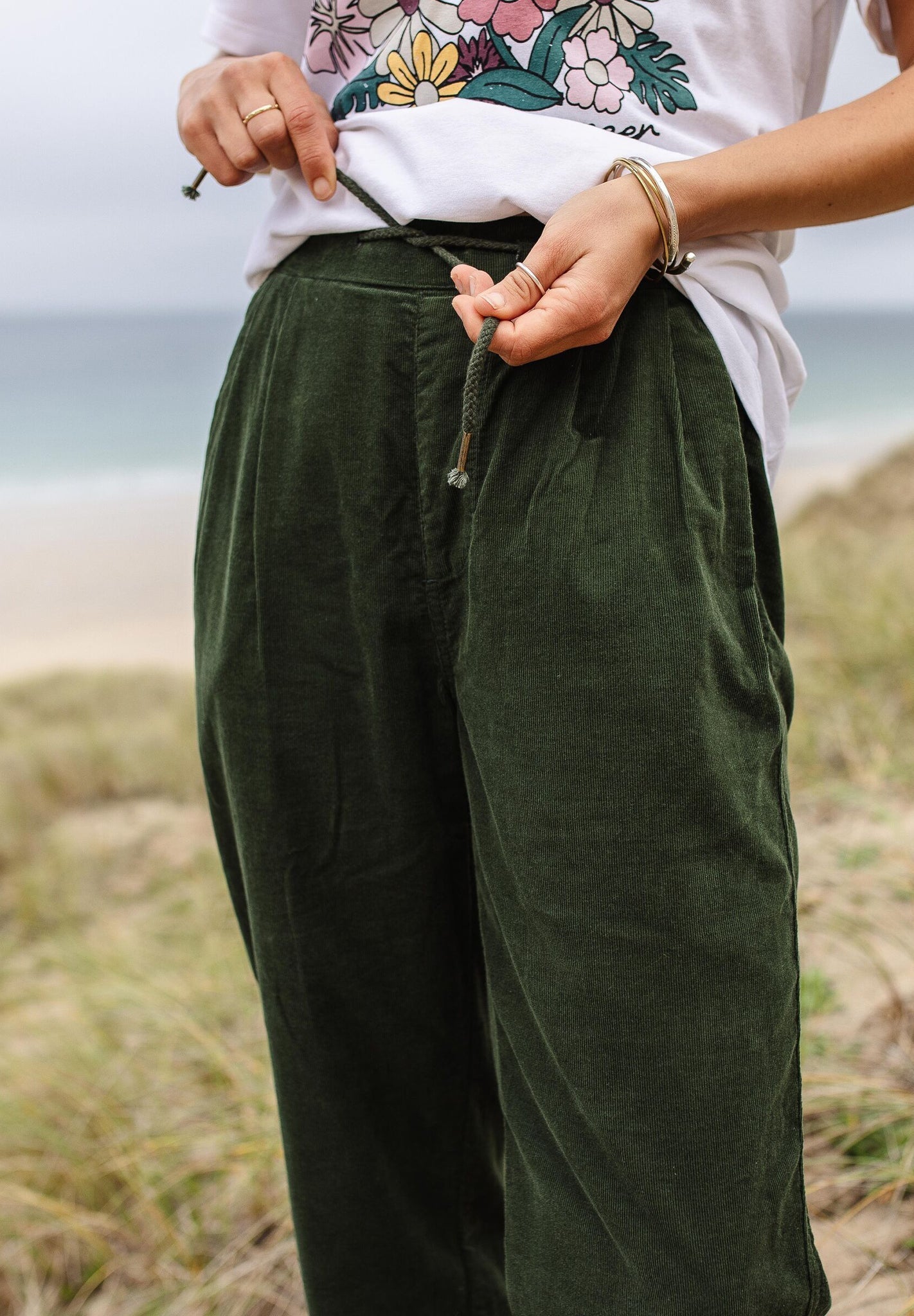 PASSENGER - Compass Recycled Corduroy Trouser - Fir Tree - BACKYARD
