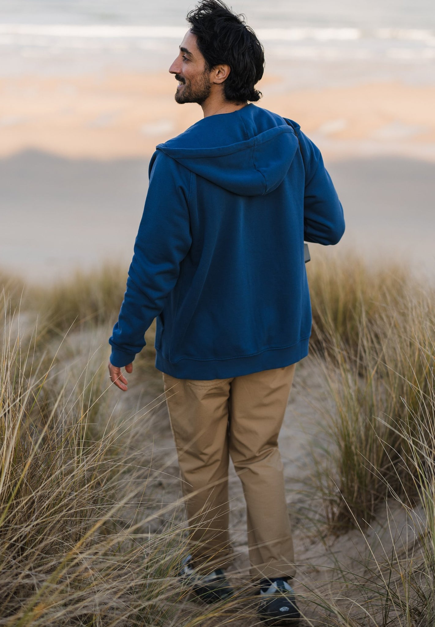 PASSENGER - Heritage Full Zip Recycled Cotton Hoodie - Dark Denim - BACKYARD