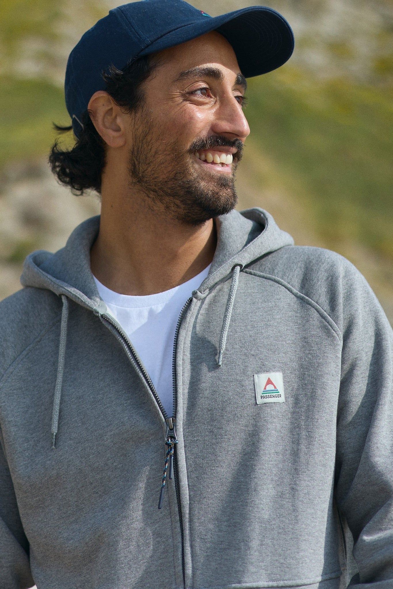 PASSENGER - Heritage Full Zip Recycled Cotton Hoodie - Dark Grey Marl - BACKYARD