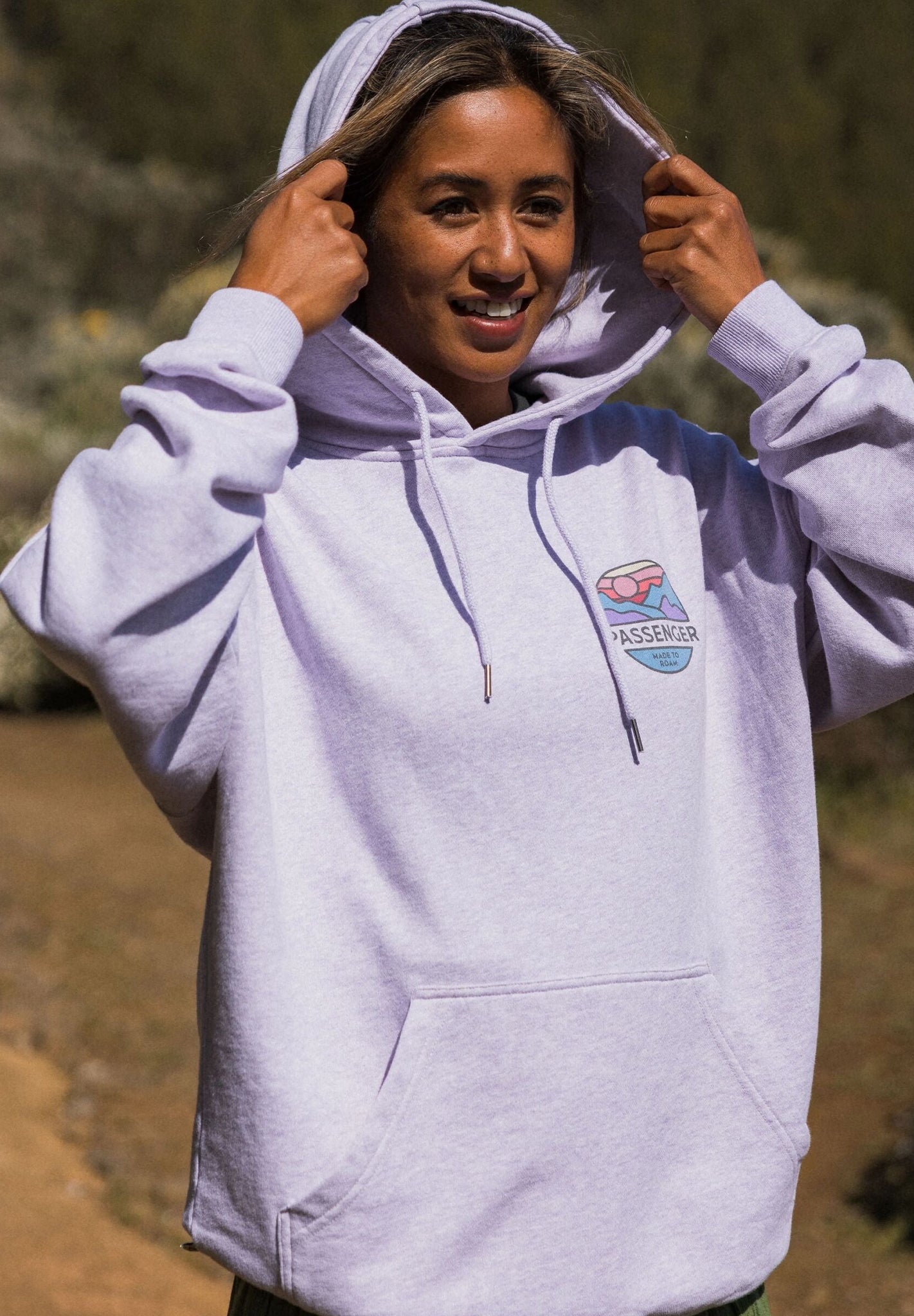 PASSENGER - Laidback Organic Cotton Hoodie - Lilac Mist Marl - BACKYARD