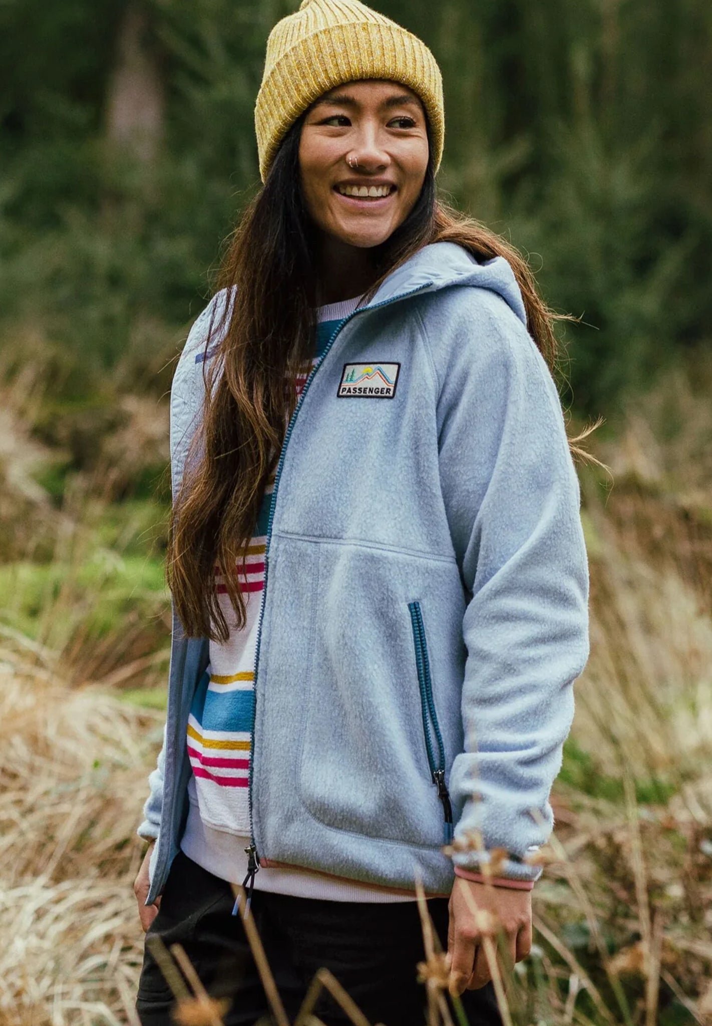 PASSENGER - North Coast Vista 2.0 Full Zip Recycled Sherpa Fleece - Blue Fog - BACKYARD