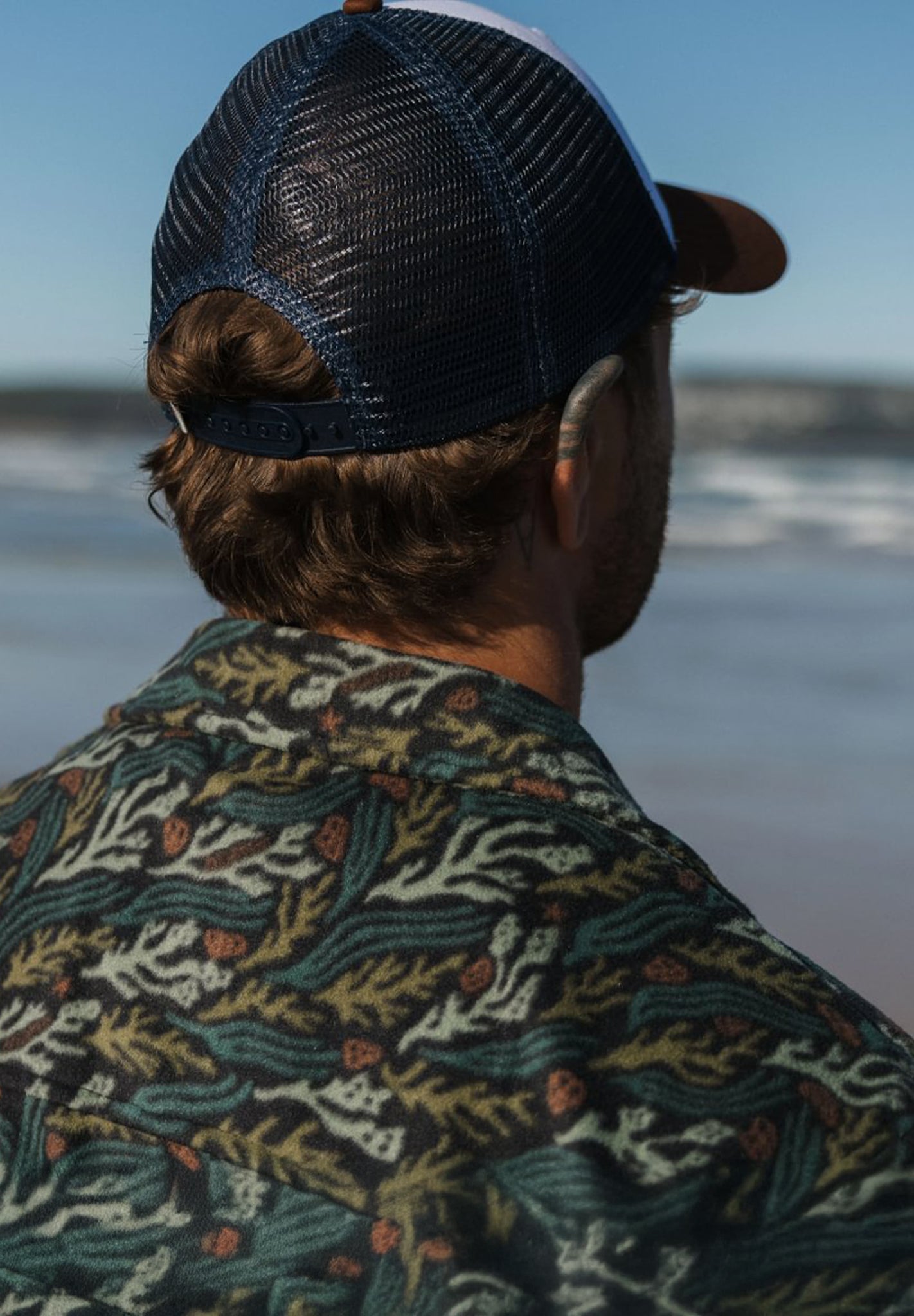 PASSENGER - Odyssey Mesh Snapback Cap - Rich Navy Rubber - BACKYARD