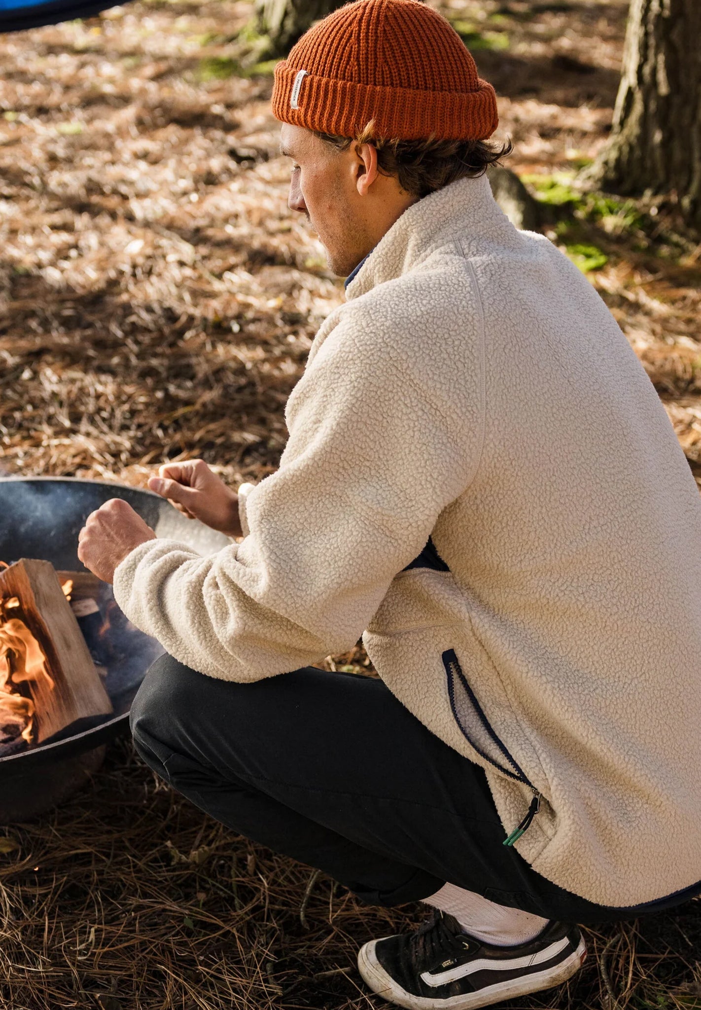 PASSENGER - Offgrid 2.0 1/2 Zip Recycled Sherpa - Fleece - Oatmeal Navy - BACKYARD